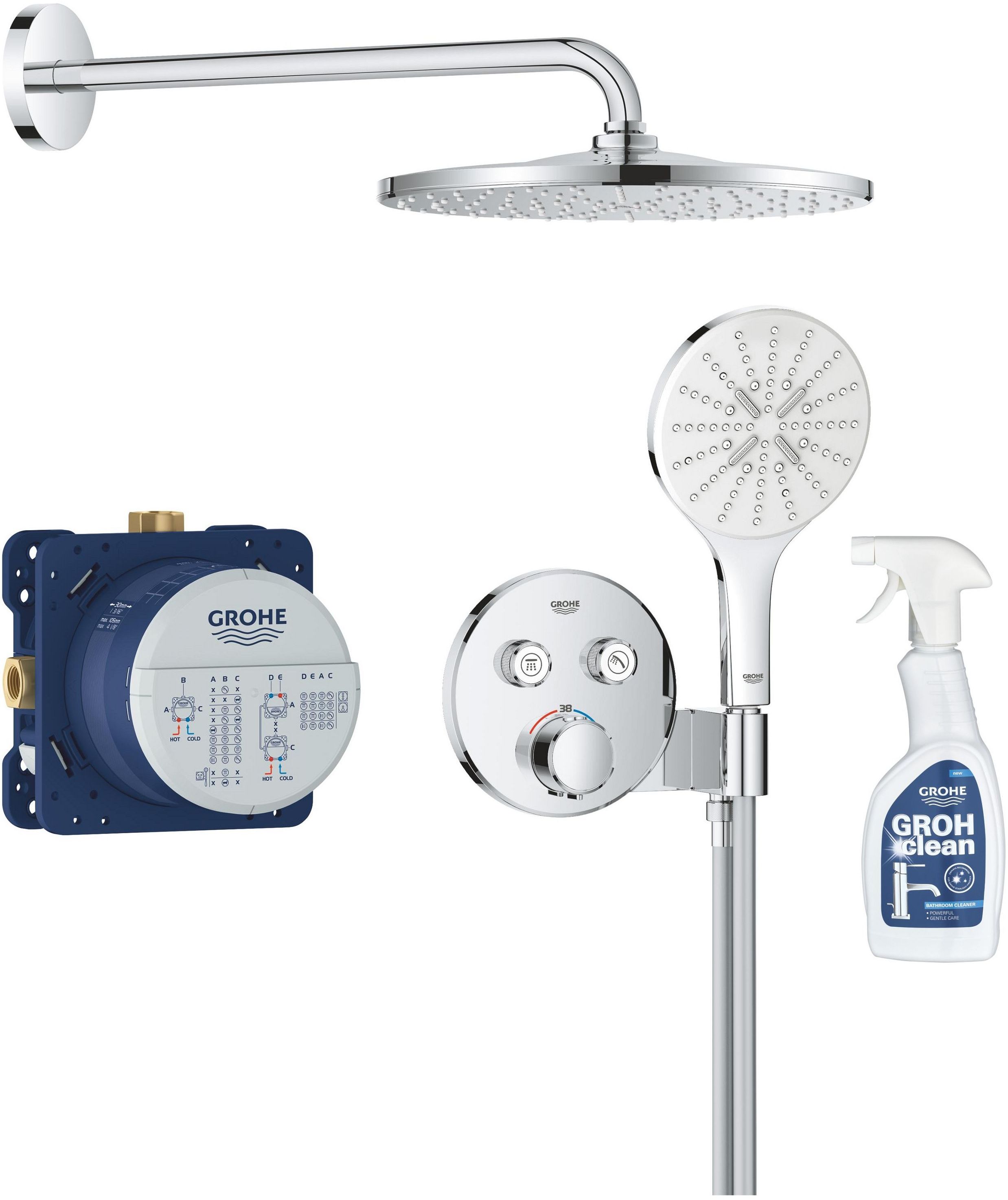 Set set doccia Grohe Precision Smartcontrol 34877000, detergente per cromo Grohe 48166000