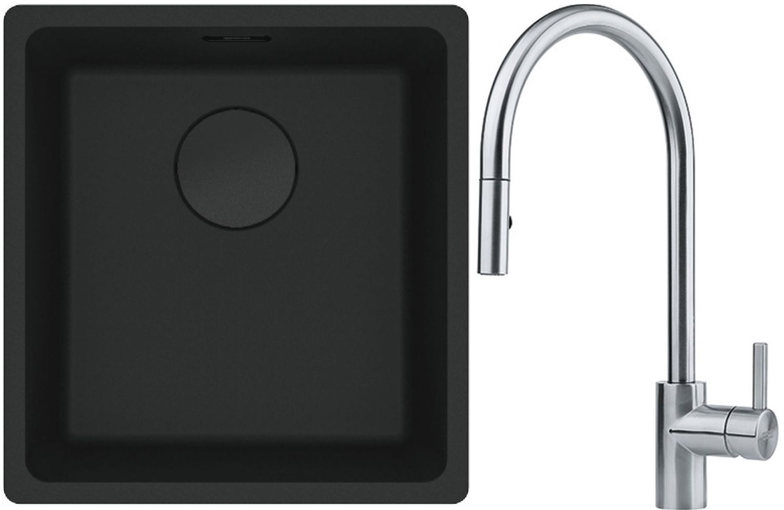 Set lavello in granito Franke Maris 125.0697.760, rubinetto da cucina Franke Eos 115.0590.045
