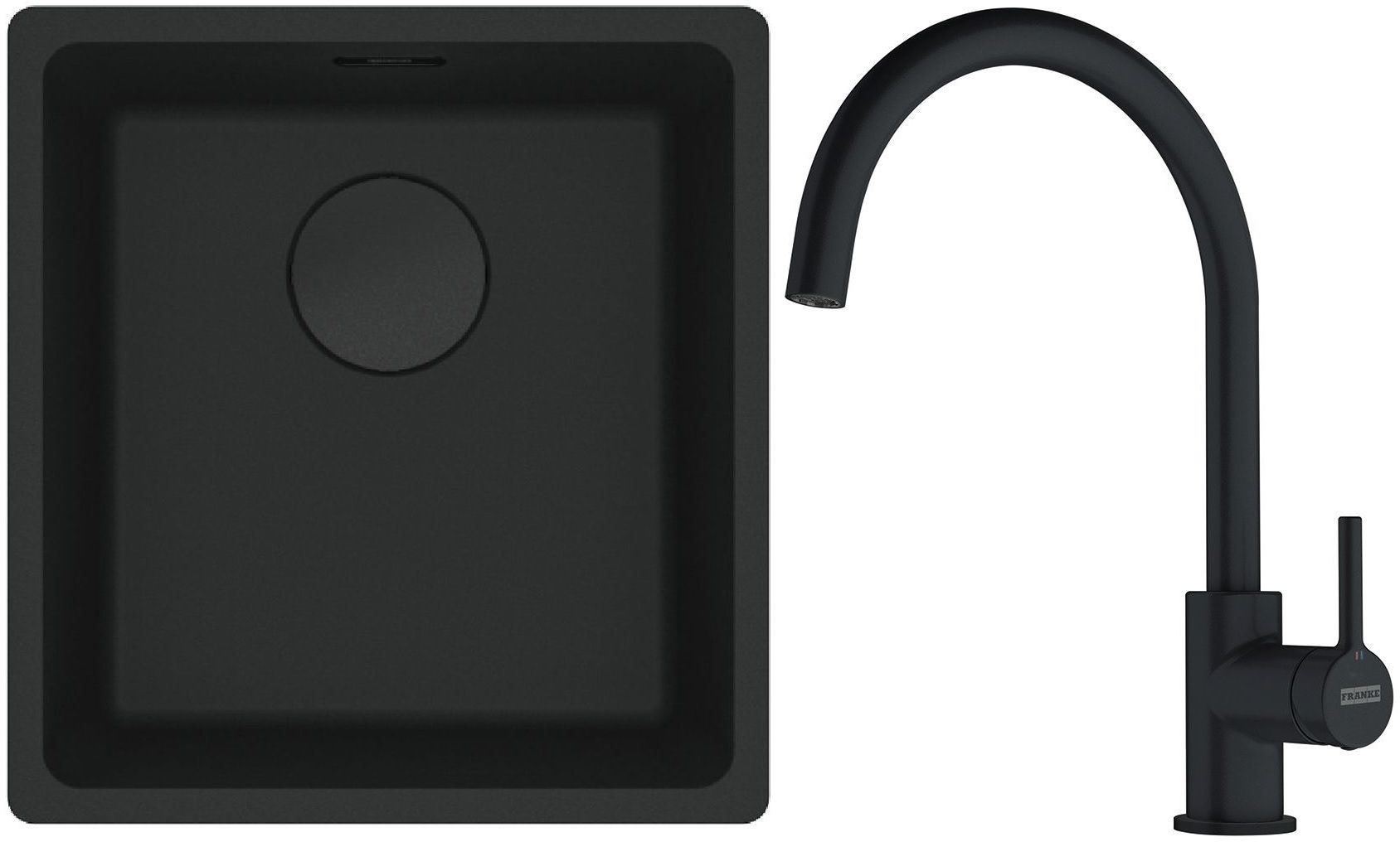 Set lavello in granito Franke Maris 125.0697.760, rubinetto da cucina Franke Lina 115.0626.019