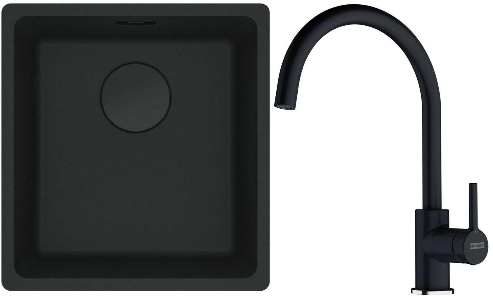 Set lavello in granito Franke Maris 125.0697.760, rubinetto da cucina Franke Lina 115.0626.020