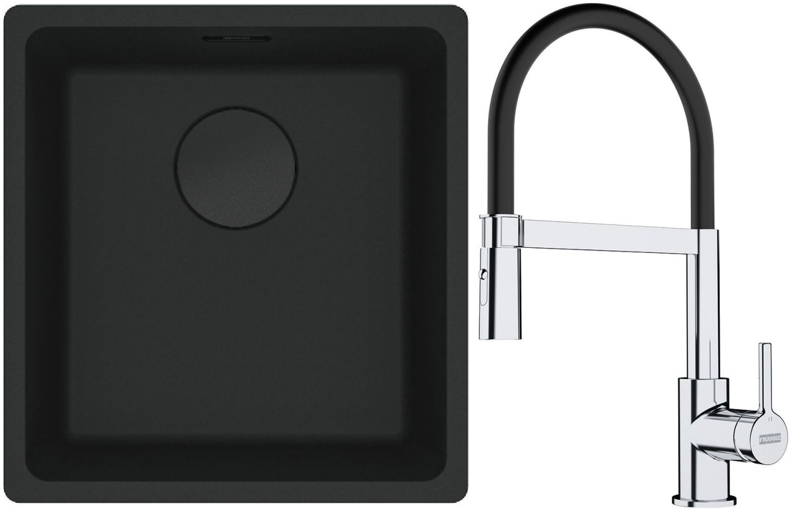 Set lavello in granito Franke Maris 125.0697.760, rubinetto da cucina Franke Lina 115.0626.085