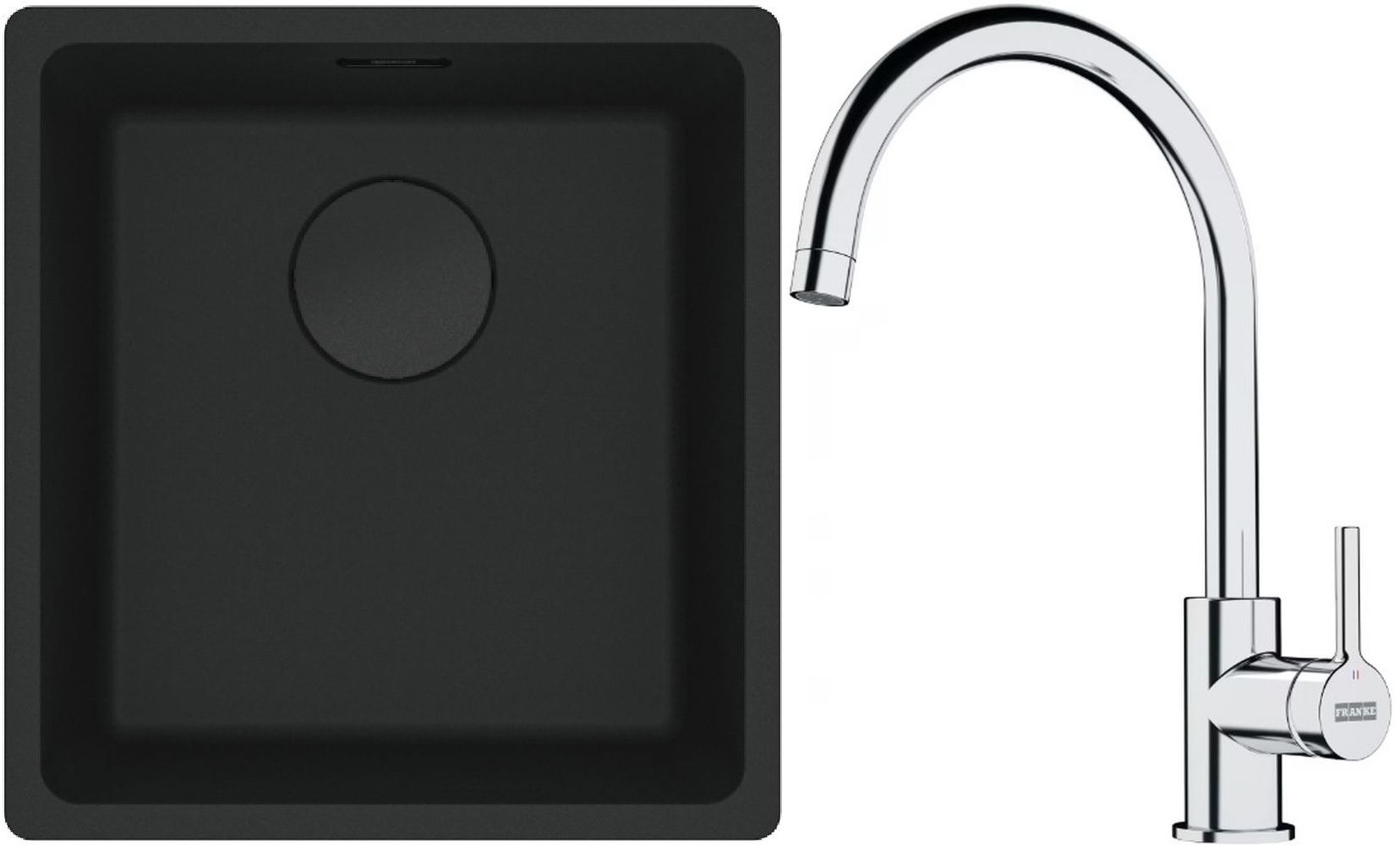 Set lavello in granito Franke Maris 125.0697.760, rubinetto da cucina Franke Lina 115.0693.228