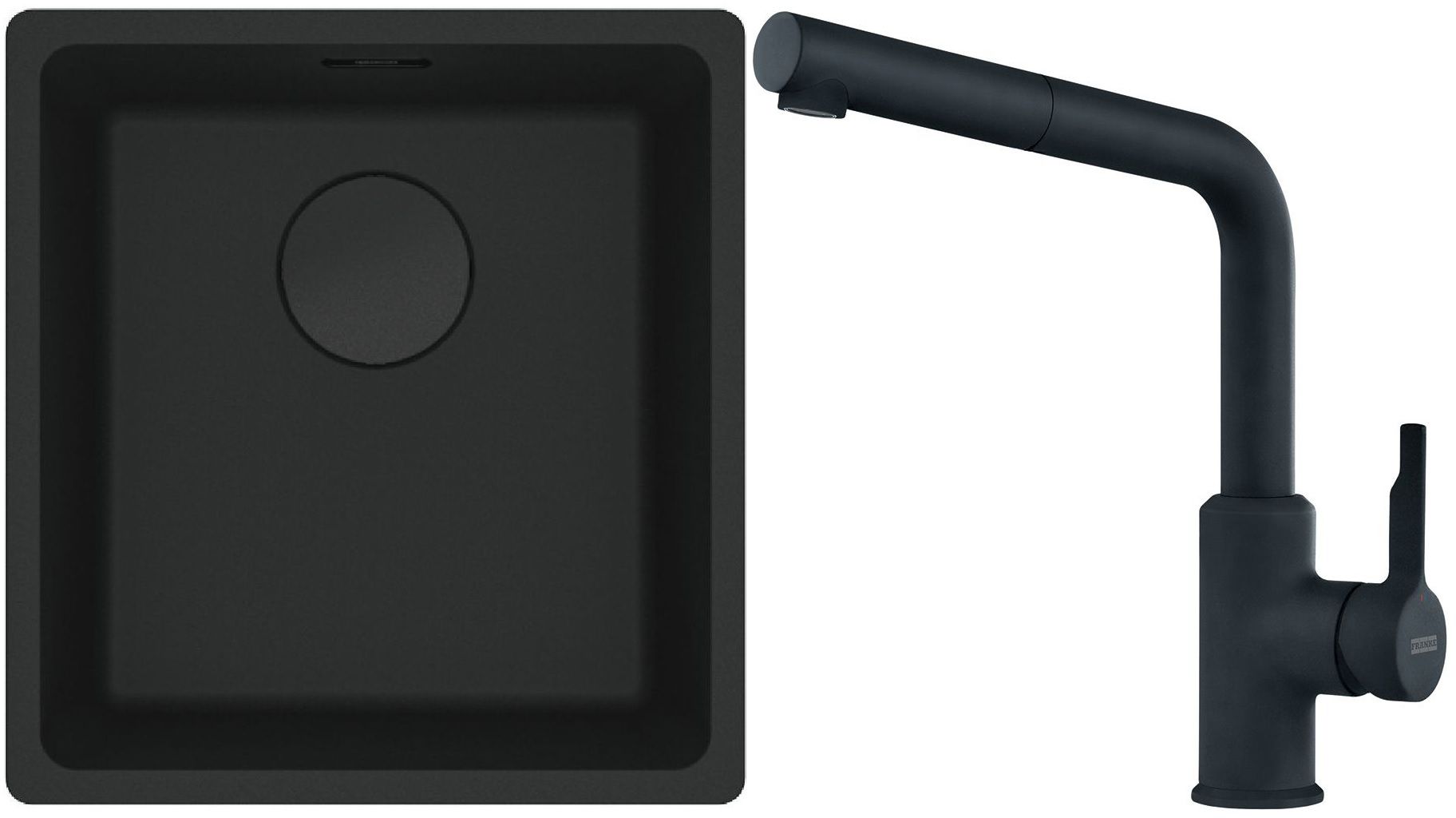 Set lavello in granito Franke Maris 125.0697.760, rubinetto da cucina Franke Urban 115.0627.523