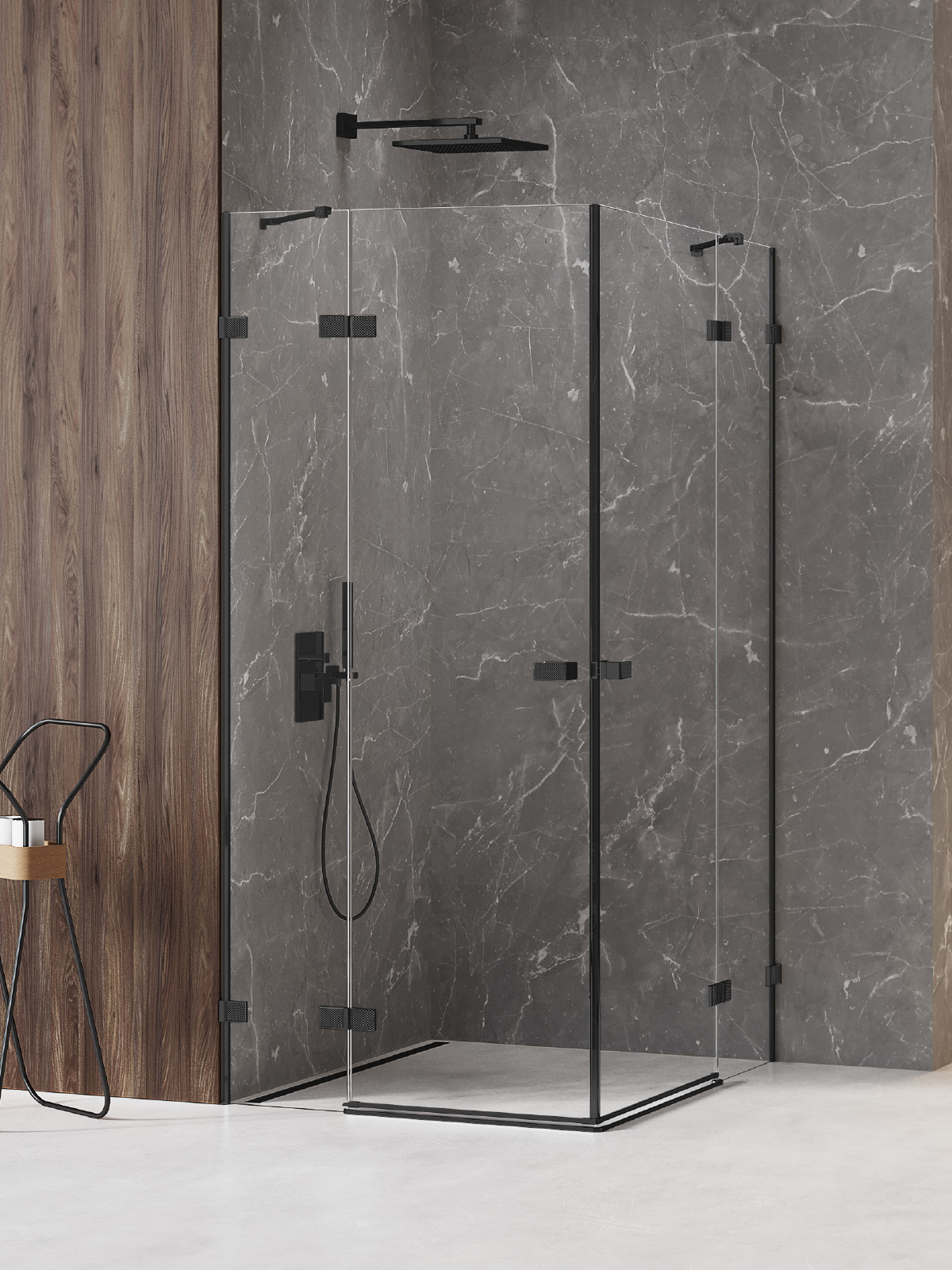 New Trendy Avexa Black XR box doccia 110x80 cm rettangolare nero opaca/vetro trasparente EXK-6912