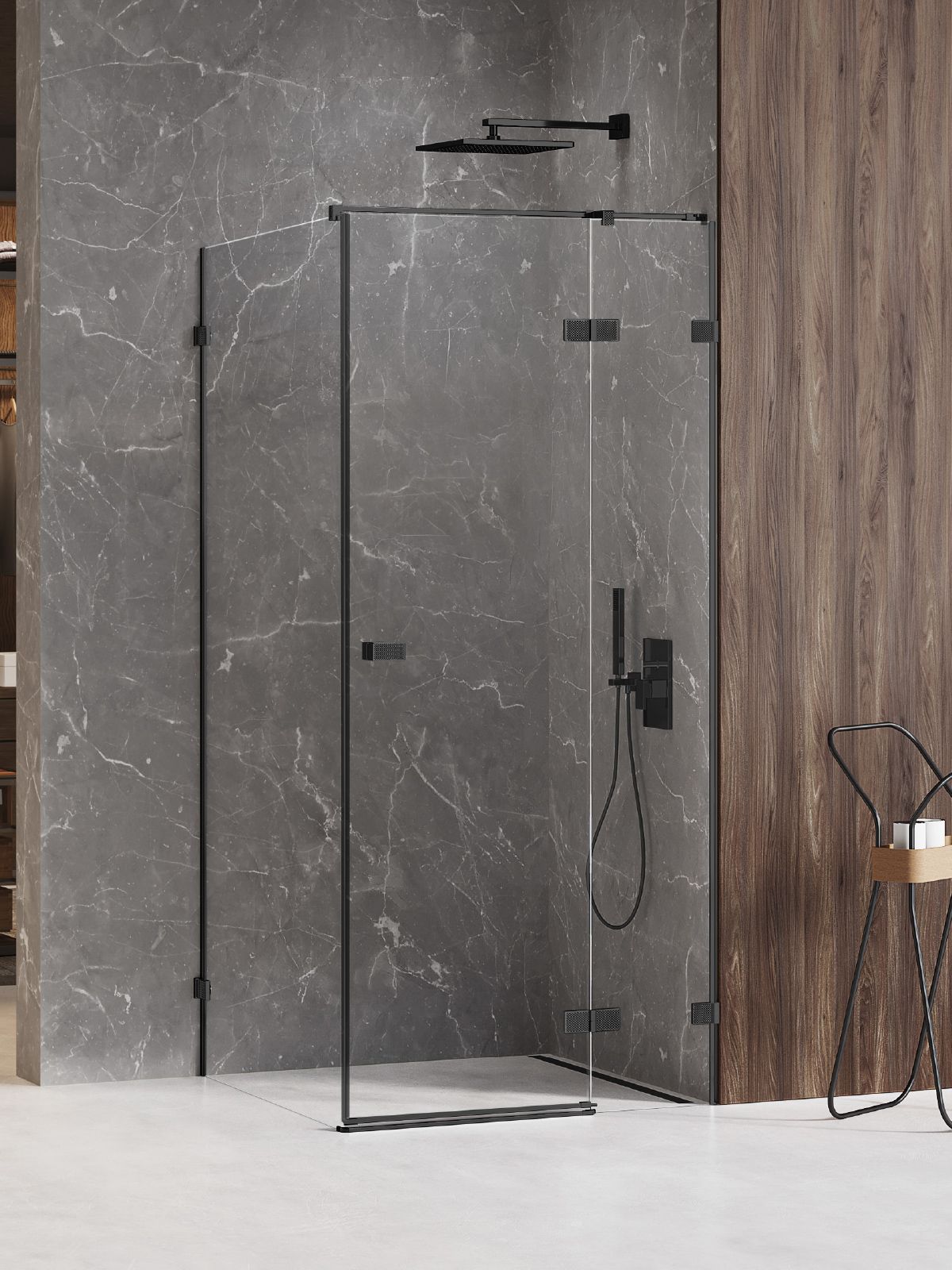 New Trendy Avexa Black XR box doccia 90x70 cm rettangolare nero opaca/vetro trasparente EXK-6885
