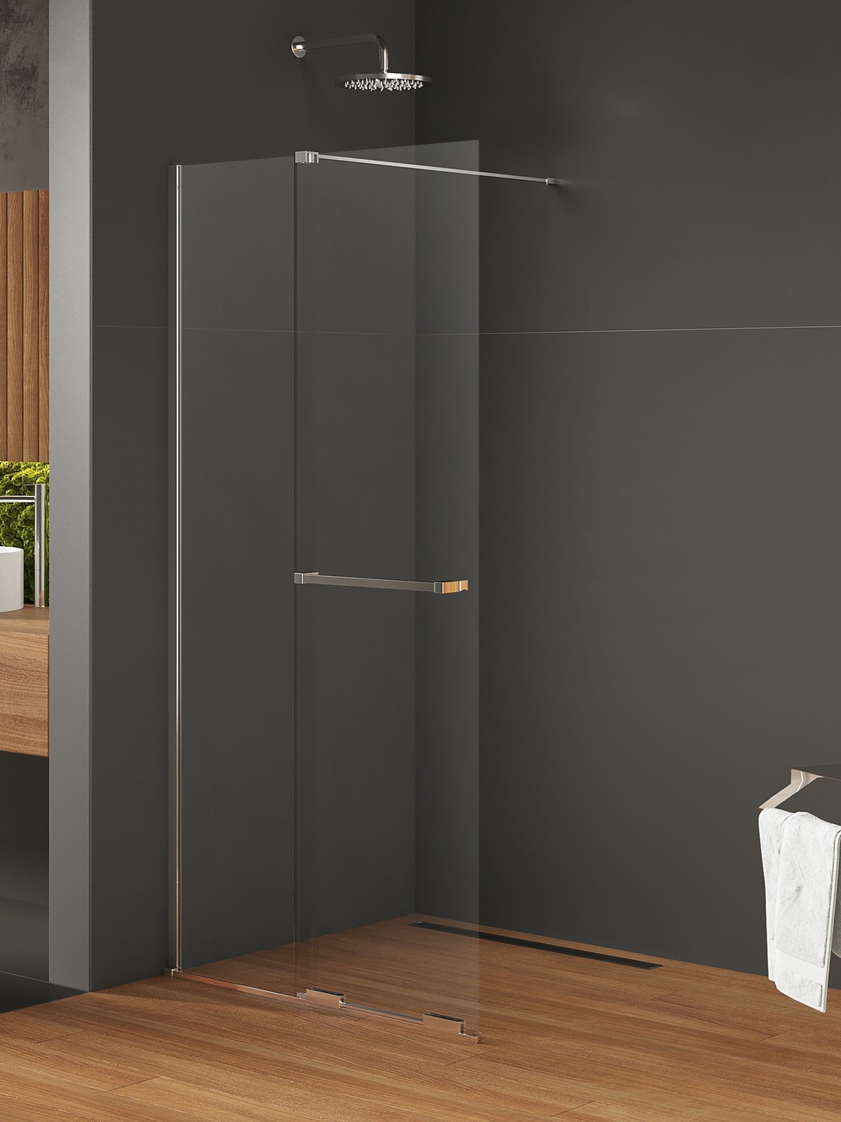 New Trendy Smart parete doccia walk-in 90 cm cromo lucida/vetro trasparente EXK-6622