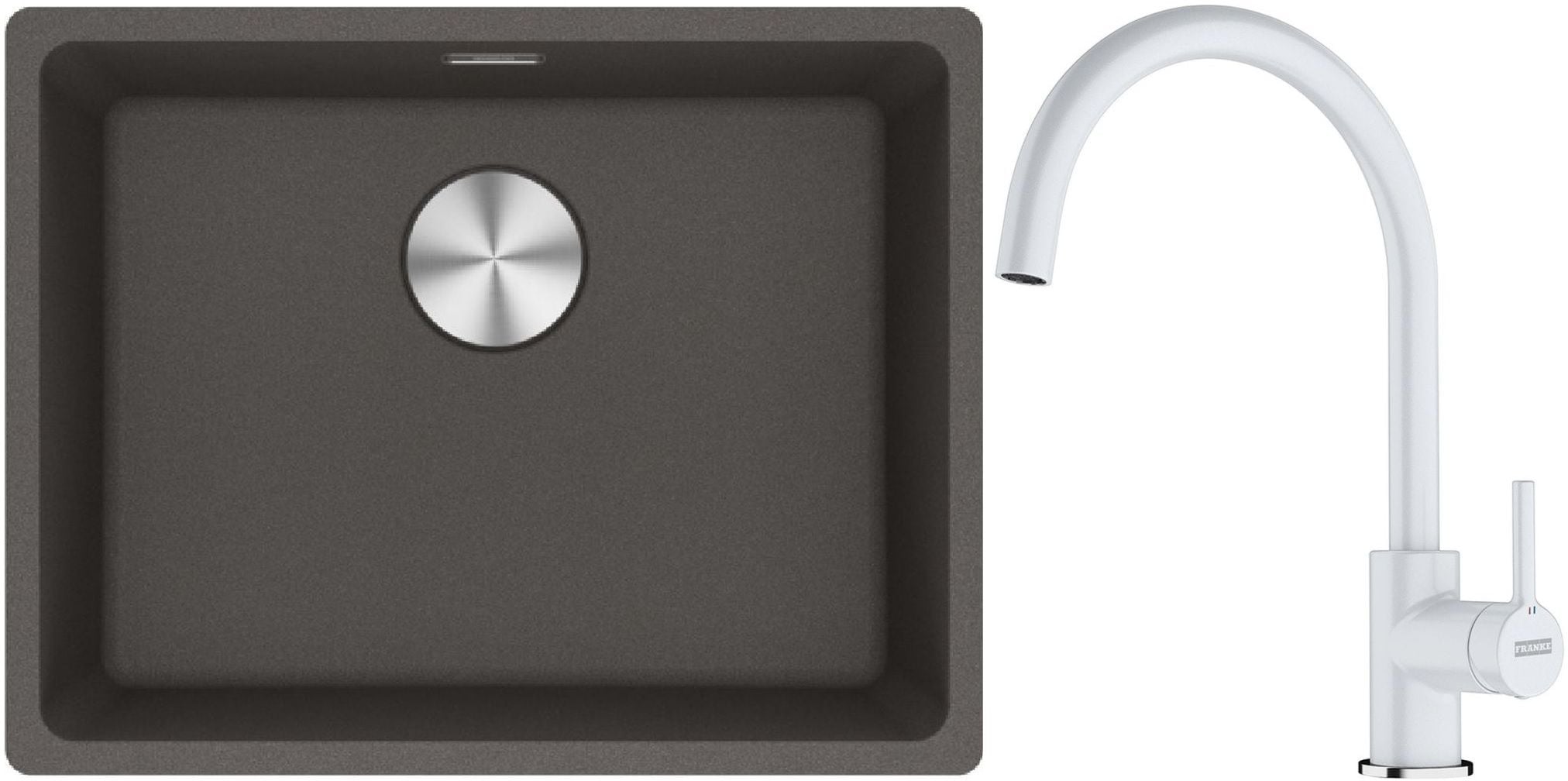 Set lavello in granito Franke Maris 125.0714.195, rubinetto da cucina Franke Lina 115.0626.024