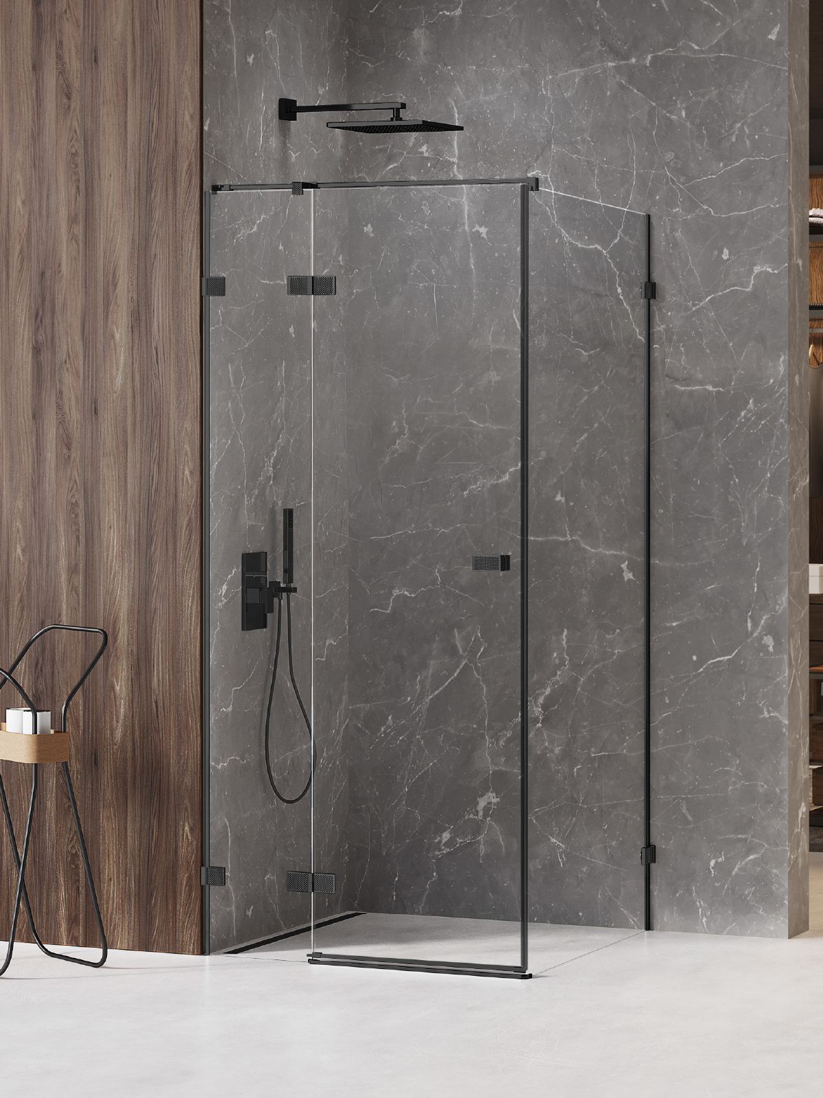 New Trendy Avexa Black XR box doccia 100x80 cm rettangolare nero opaca/vetro trasparente EXK-6862