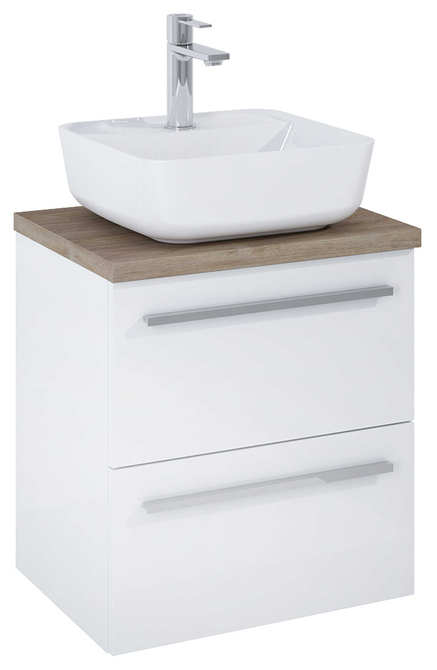 Roca Kwadro lavavo con armadietto e piano 50.6 cm bianco A852450806