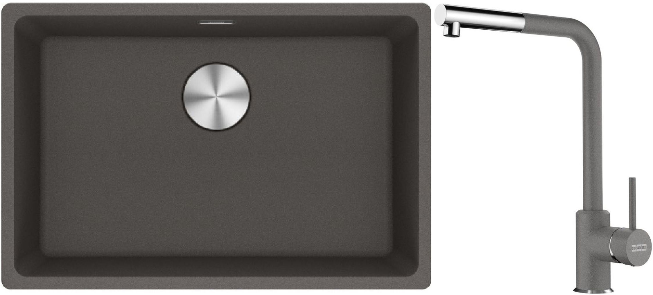 Set lavello in granito Franke Maris 125.0714.196, rubinetto da cucina Franke Sirius Side 115.0668.280