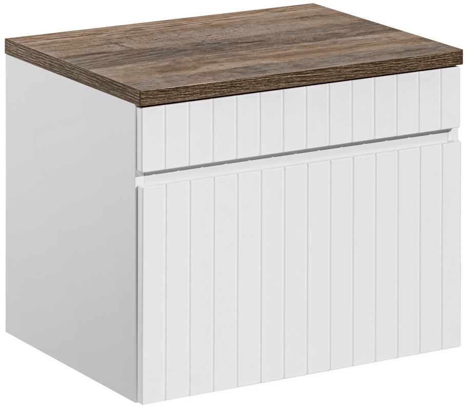 Set armadietto Comad Iconic White ICONIC WHITE 82-80-D-1S, piano sopra armadietto Comad Sante Fe Oak SANTAFEOAK89-080-A