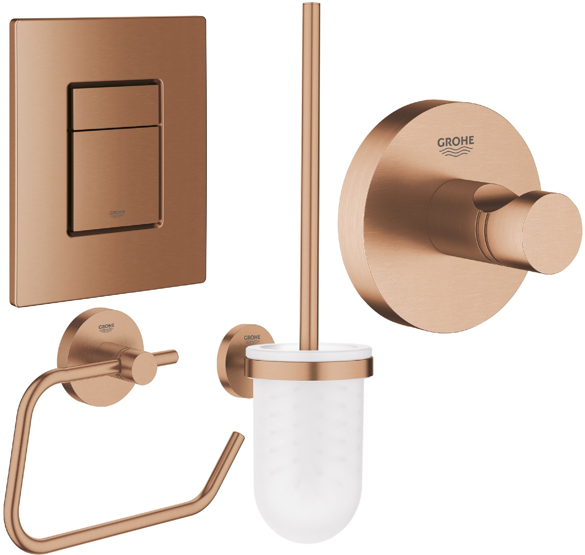 Set placca di comando Grohe Skate 38732DL0, scopino WC Grohe Essentials 40374DL1, 40689DL1, 40364DL1