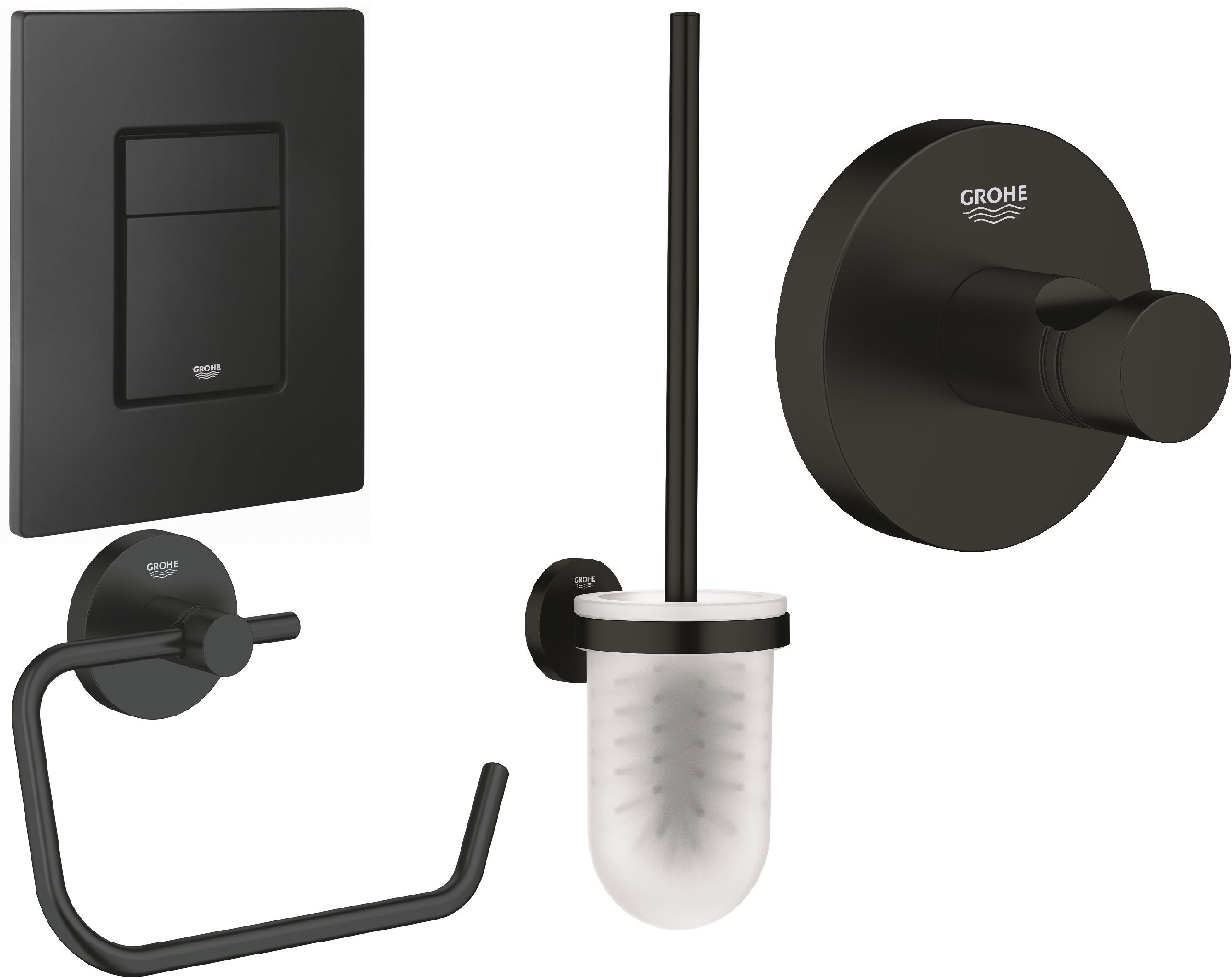 Set placca di comando Grohe Even 38966KF0, scopino WC Grohe Start 411852430, 412002430, 411732430