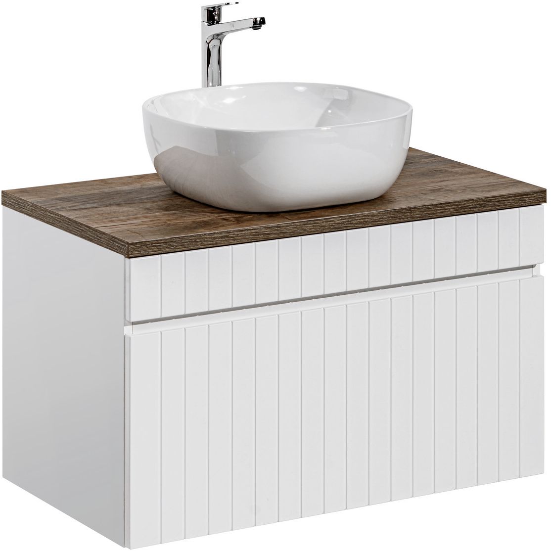 Set armadietto Comad Iconic White ICONIC WHITE 82-80-D-1S, lavabo Comad Smile UM-6254SMILE50DP, SANTAFEOAK89-080-A