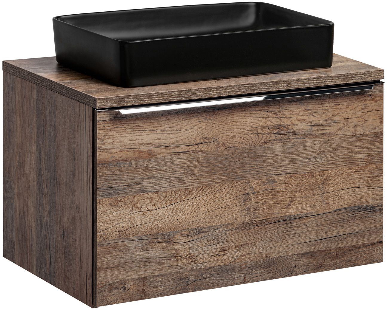 Set armadietto Comad Sante Fe Oak SANTA FE OAK 82-80-A-2S, lavabo Comad Slim 2 UM-6275SLIM60BLACKDP, SANTA FE OAK89-080-A