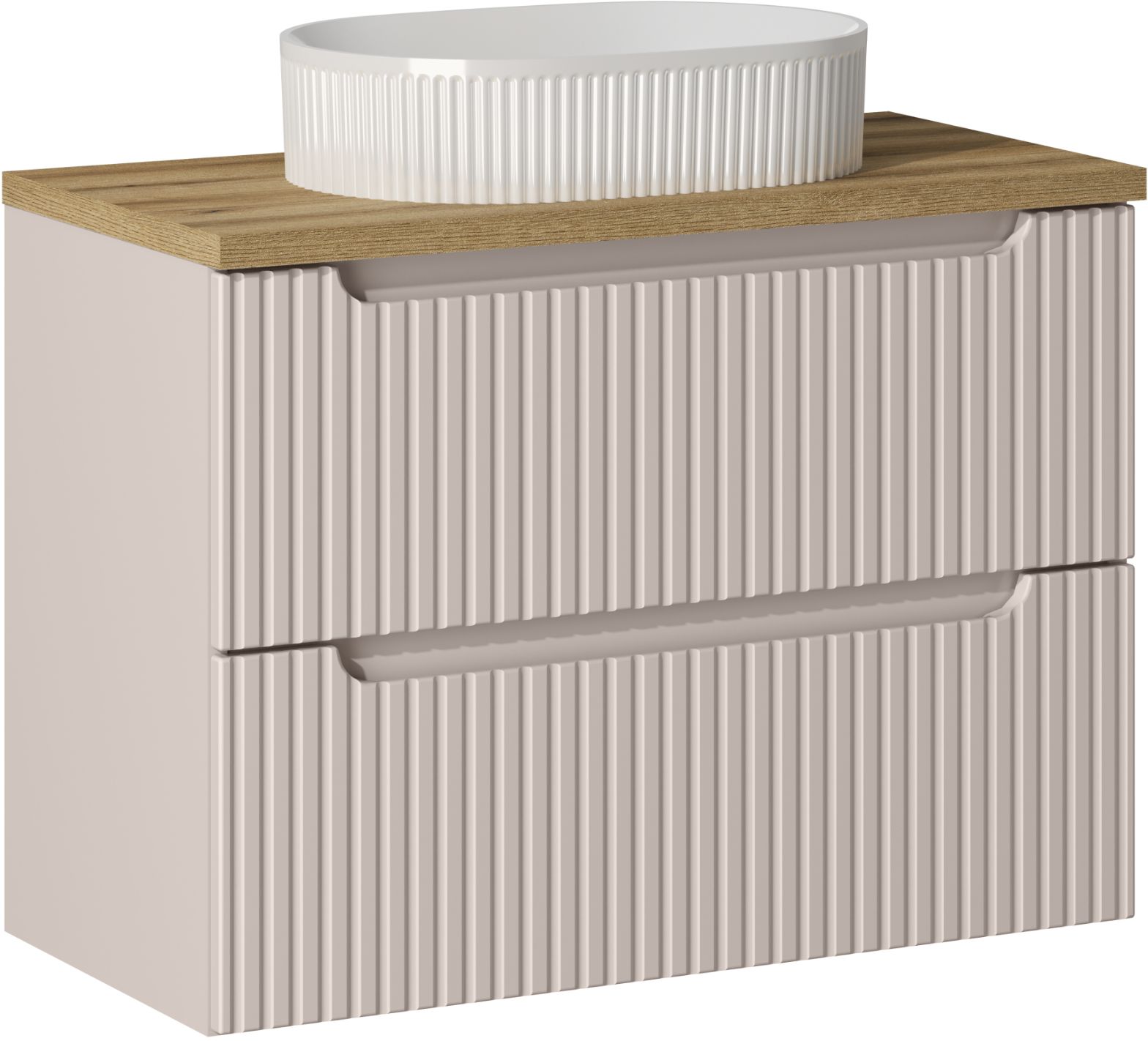 Set armadietto Comad Nova Cashmere NOVA CASHMERE 82-80-2S, lavabo Comad Beyond BEYOND 5 WHITE ( E-6564 ), NOVA OAK A 89-80