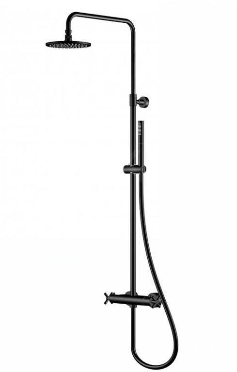 Steinberg 250 set doccia a parete con termostato con soffione nero 2502721S