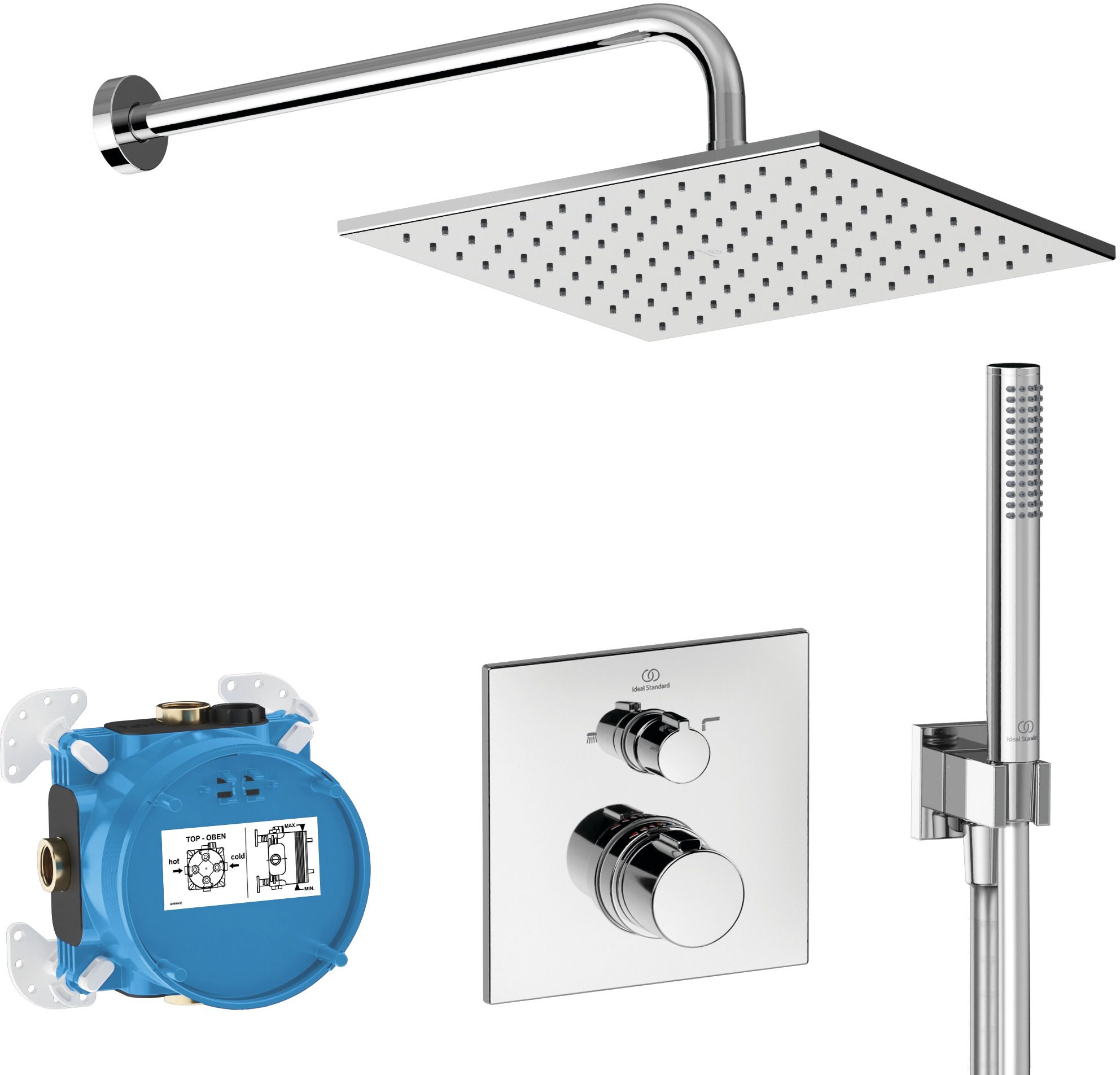 Ideal Standard Ceratherm set doccia da incasso con termostato con soffione cromo A7572AA