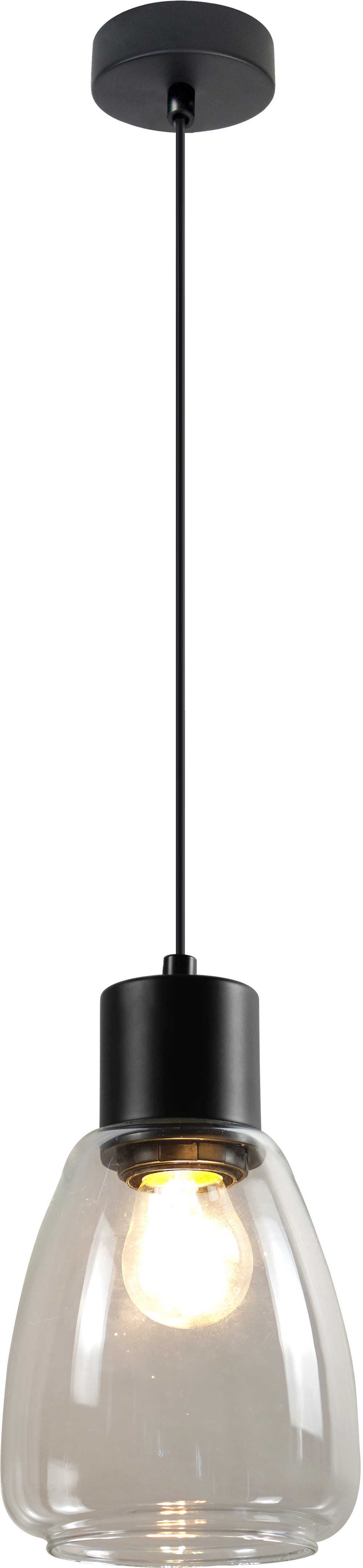 Candellux Moldo lampada sospesa 1x40 W nero-trasparente 31-35066