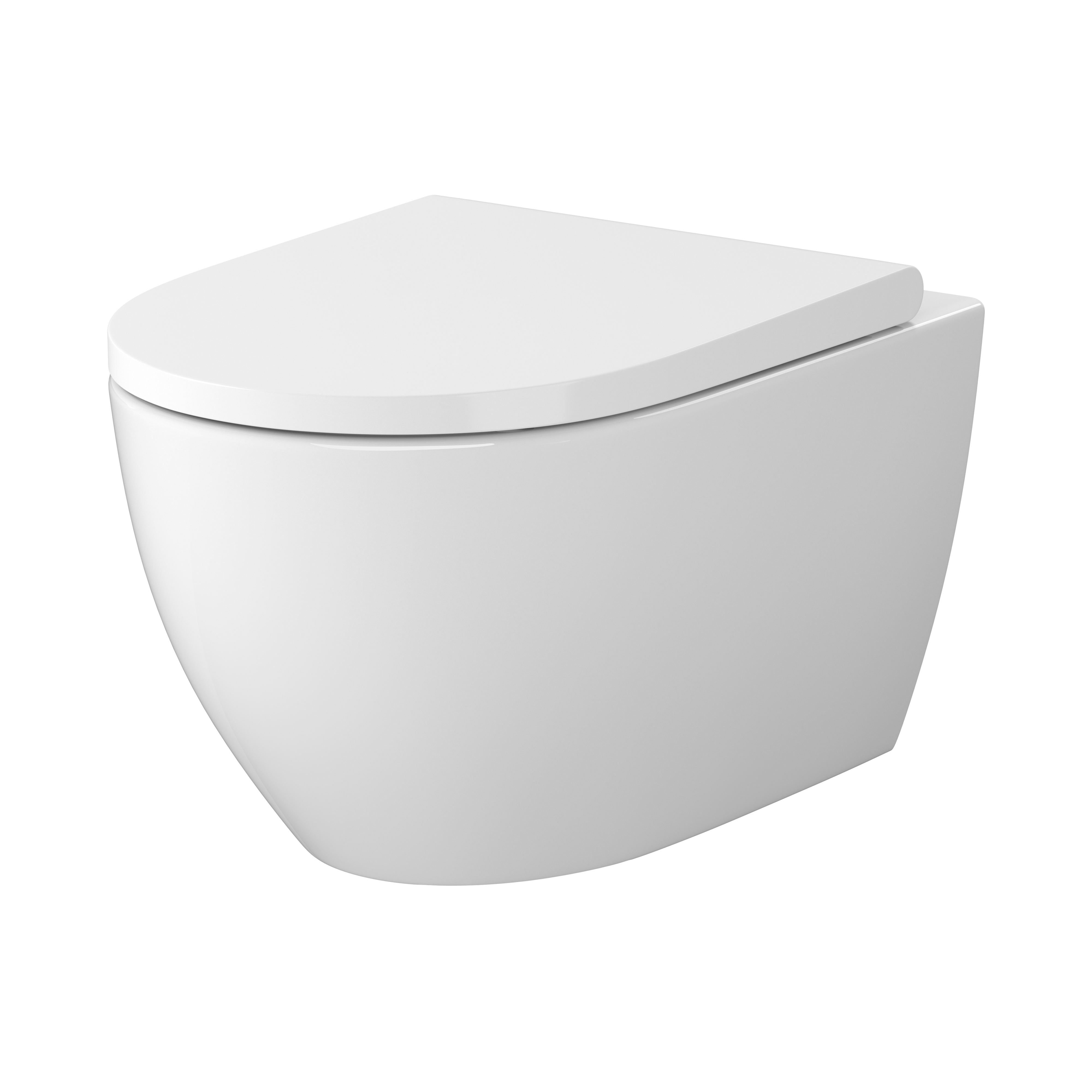 Cersanit Zen vaso wc con copriwater a discesa lenta sospeso senza brida con scarico a vortice bianco lucida S701-719