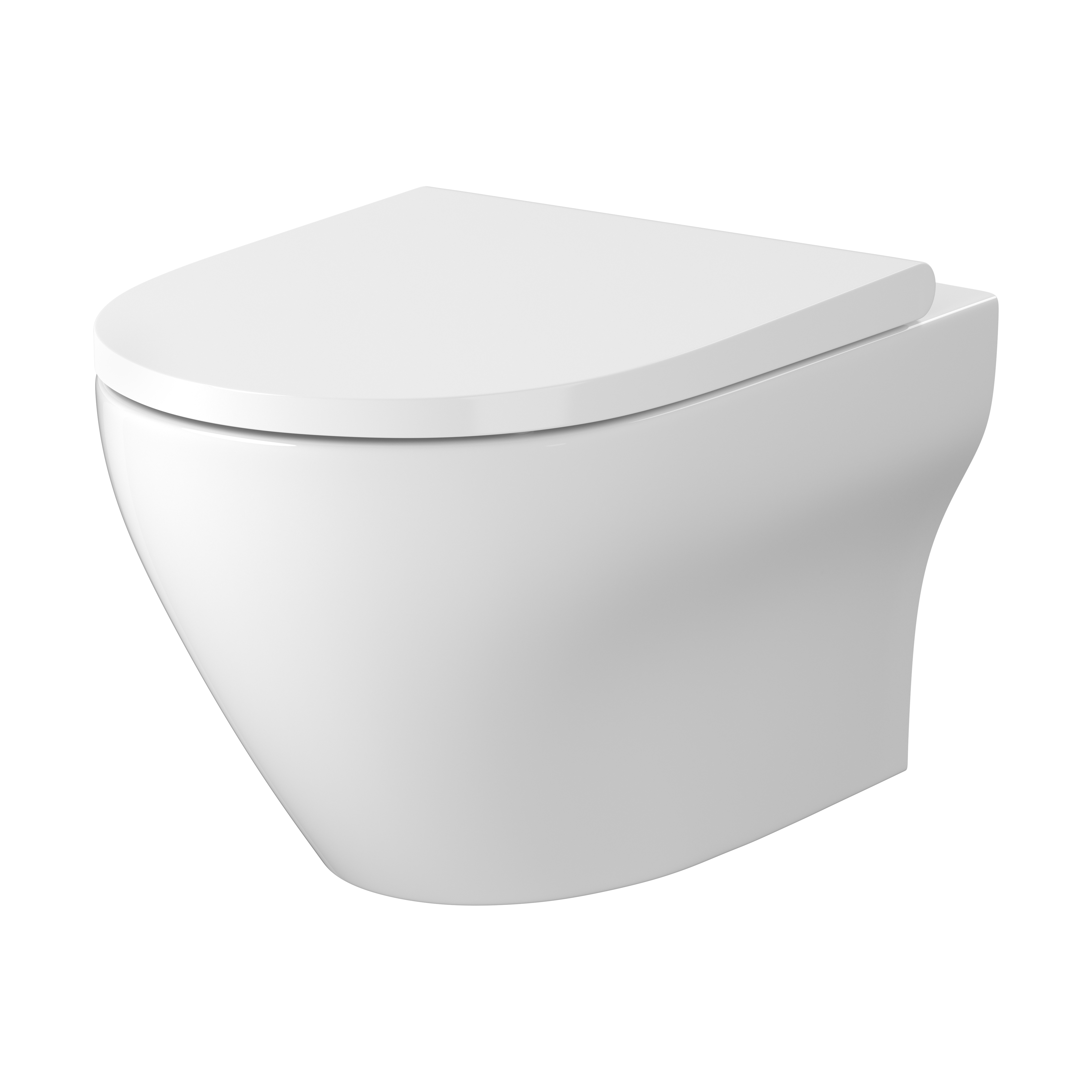 Cersanit Larga vaso wc con copriwater a discesa lenta sospeso senza brida con scarico a vortice bianco lucida S701-885