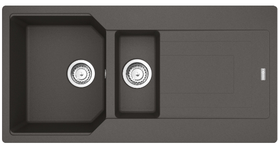 Franke Urban lavello in granito 100x50 cm grigio/grafite/inox 114.0714.172