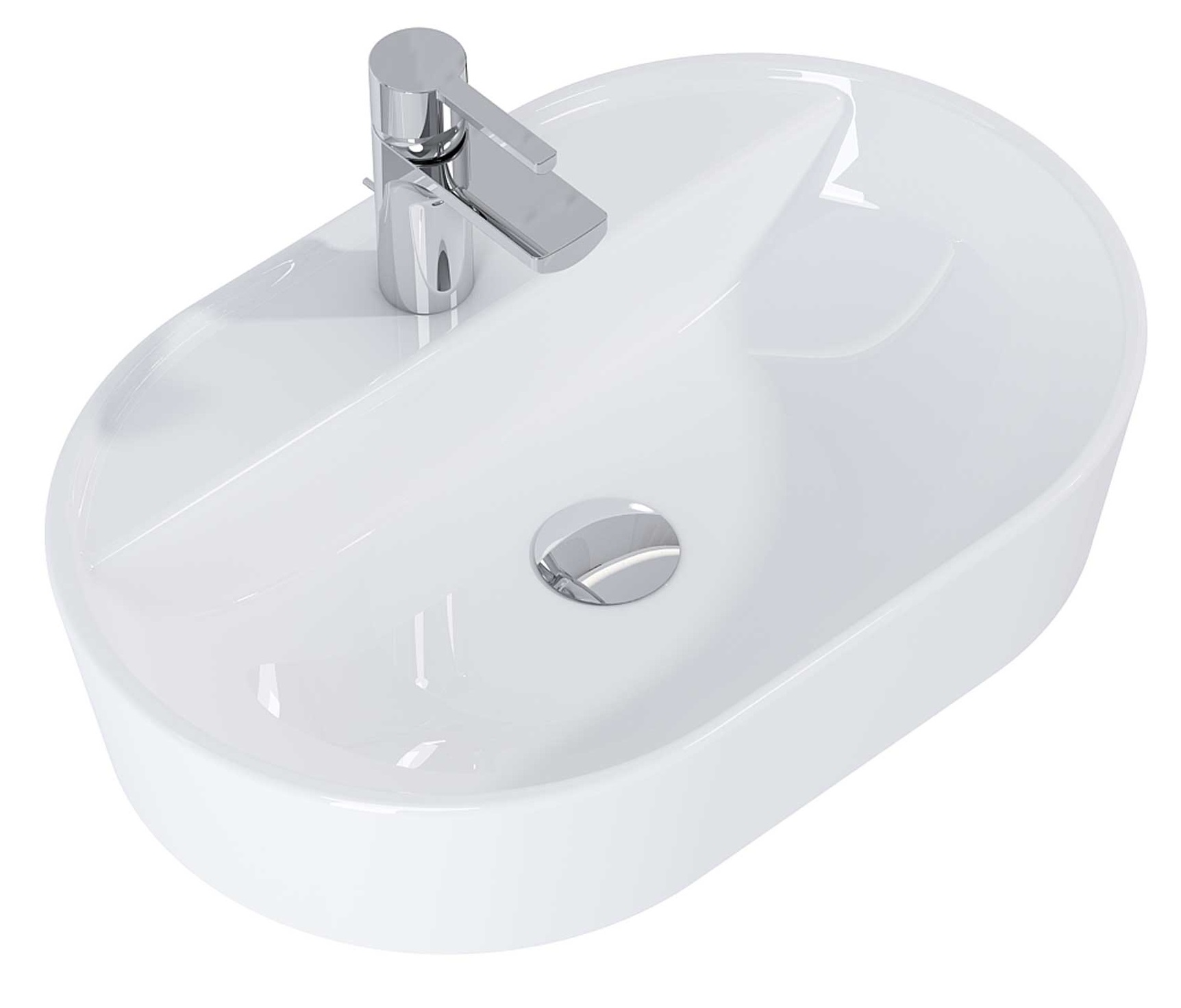 Elita Babette lavabo 62x41.2 cm ovale da appoggio bianco RE040620018060