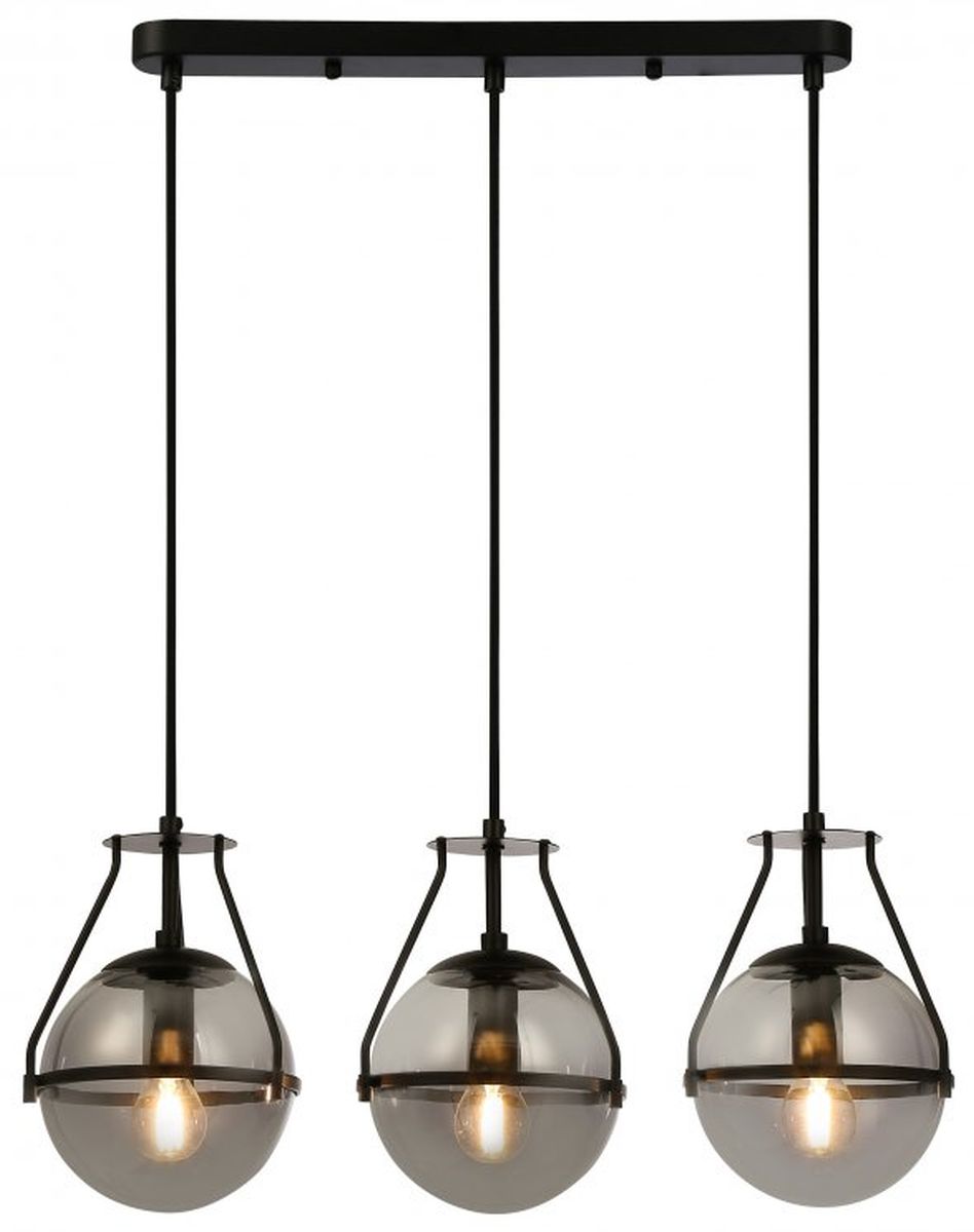 GTV Drop lampada sospesa 3x25 W nero-fumé OS-DRO3-10-DEC