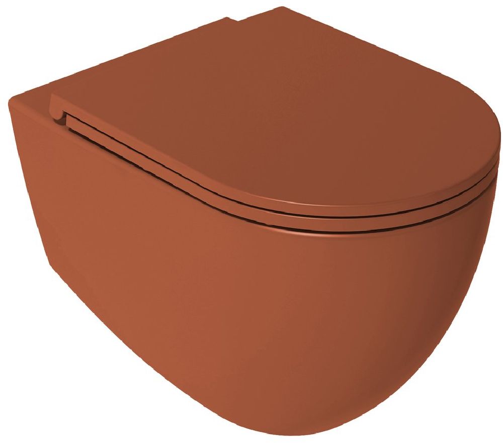 Isvea Infinity vaso wc sospeso senza brida marrone opaco 10NF02004-2U