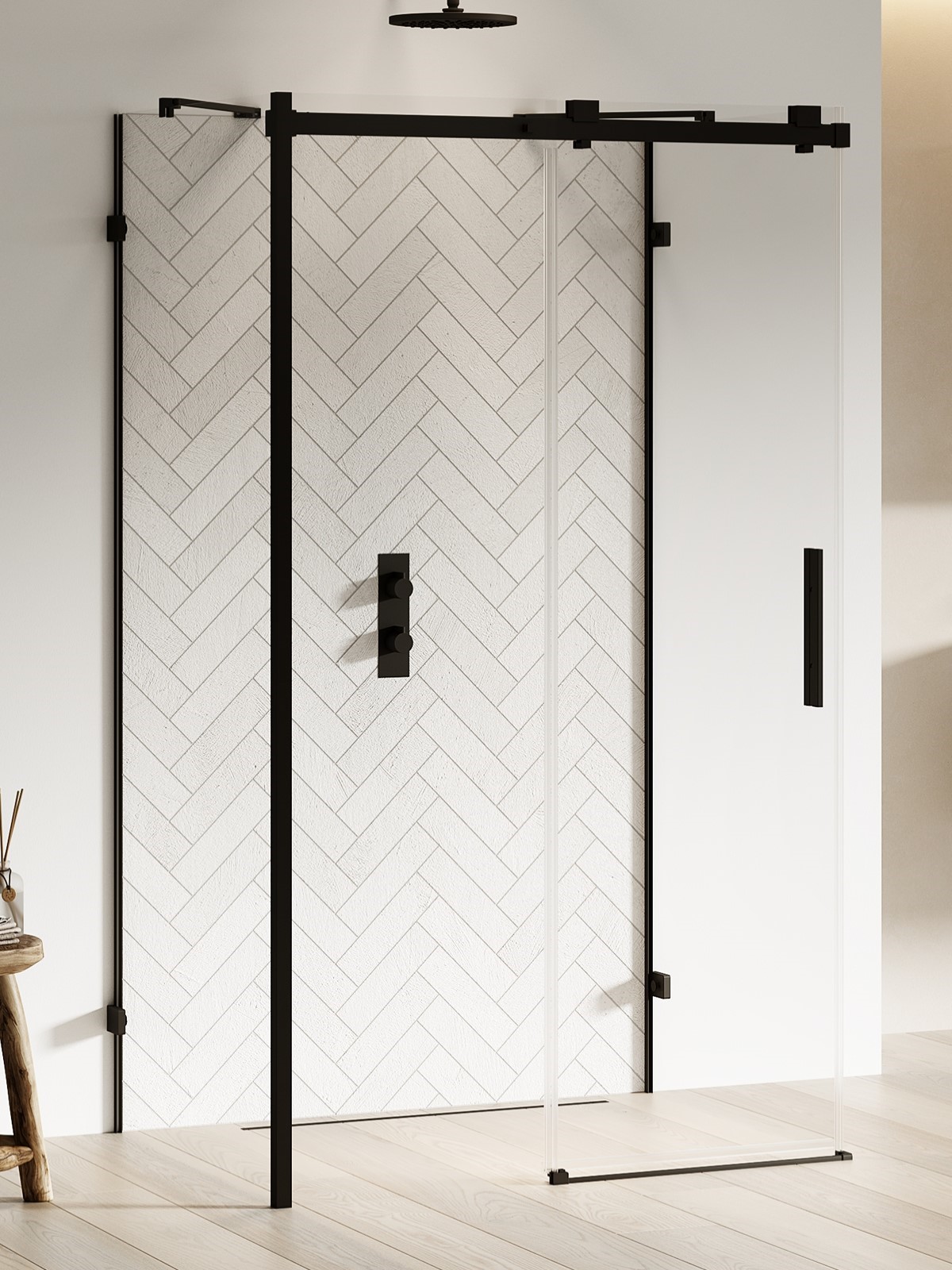 New Trendy Softi X Black box doccia 110x80 cm rettangolare nero opaca/vetro trasparente EXK-5431