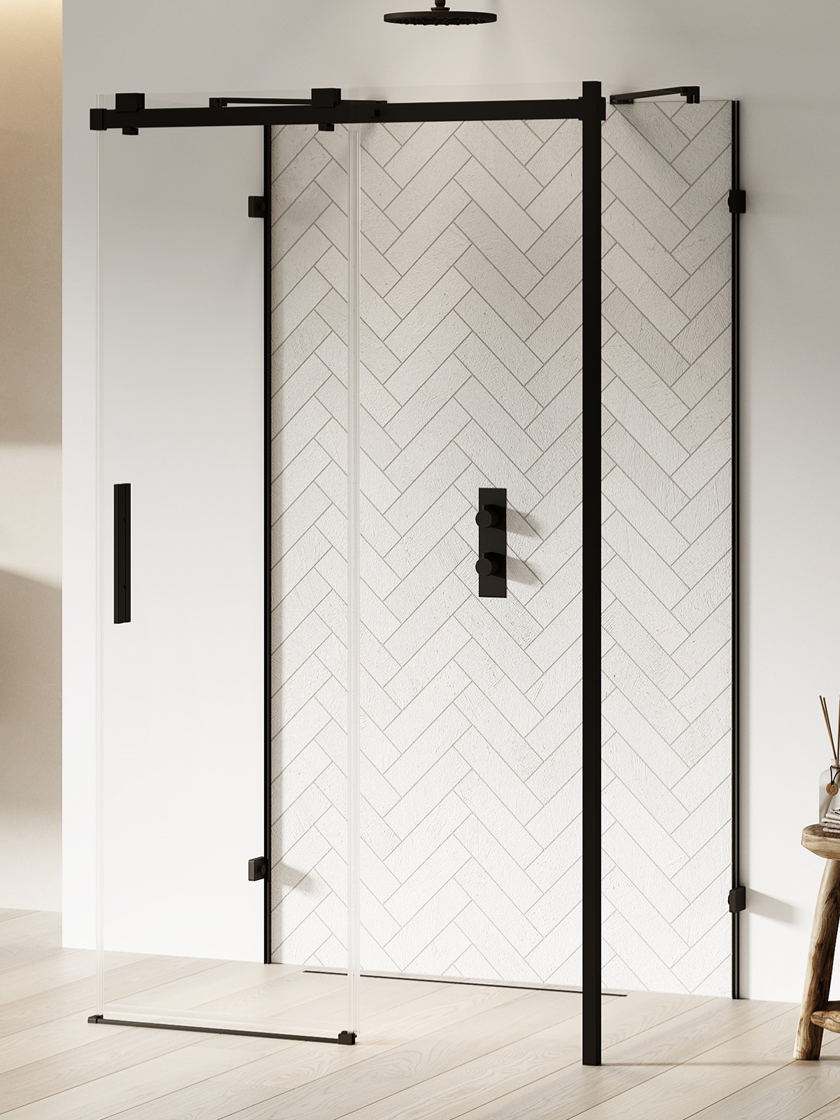 New Trendy Softi X Black box doccia 130x80 cm rettangolare nero opaca/vetro trasparente EXK-5444