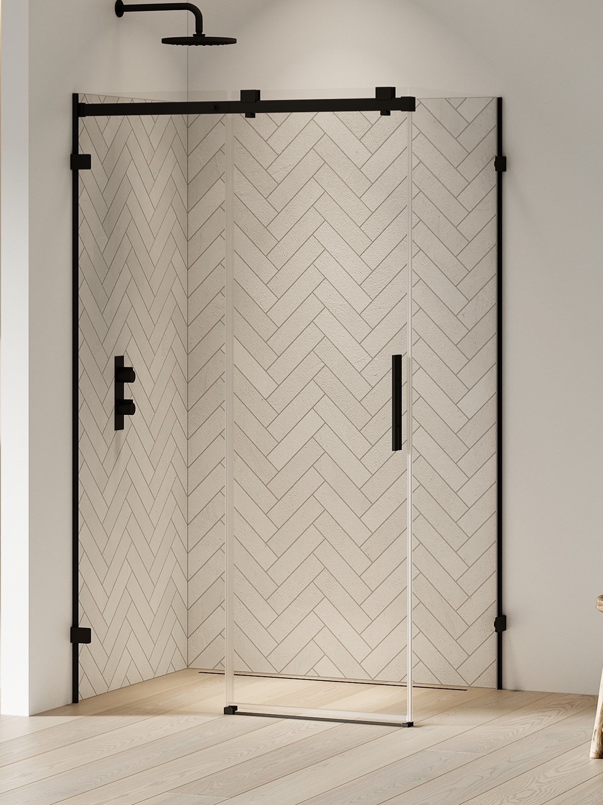 New Trendy Softi X Black box doccia 120x80 cm rettangolare nero opaca/vetro trasparente EXK-5395