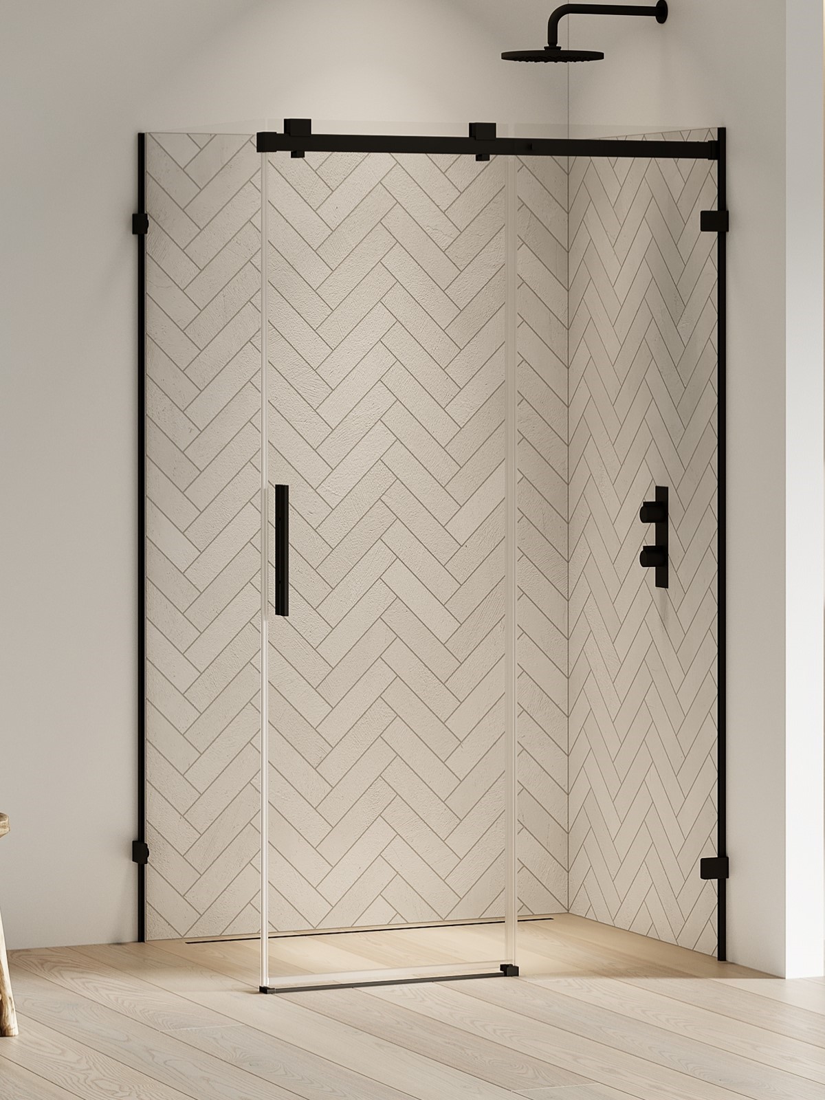 New Trendy Softi X Black box doccia 100x90 cm rettangolare nero opaca/vetro trasparente EXK-5378