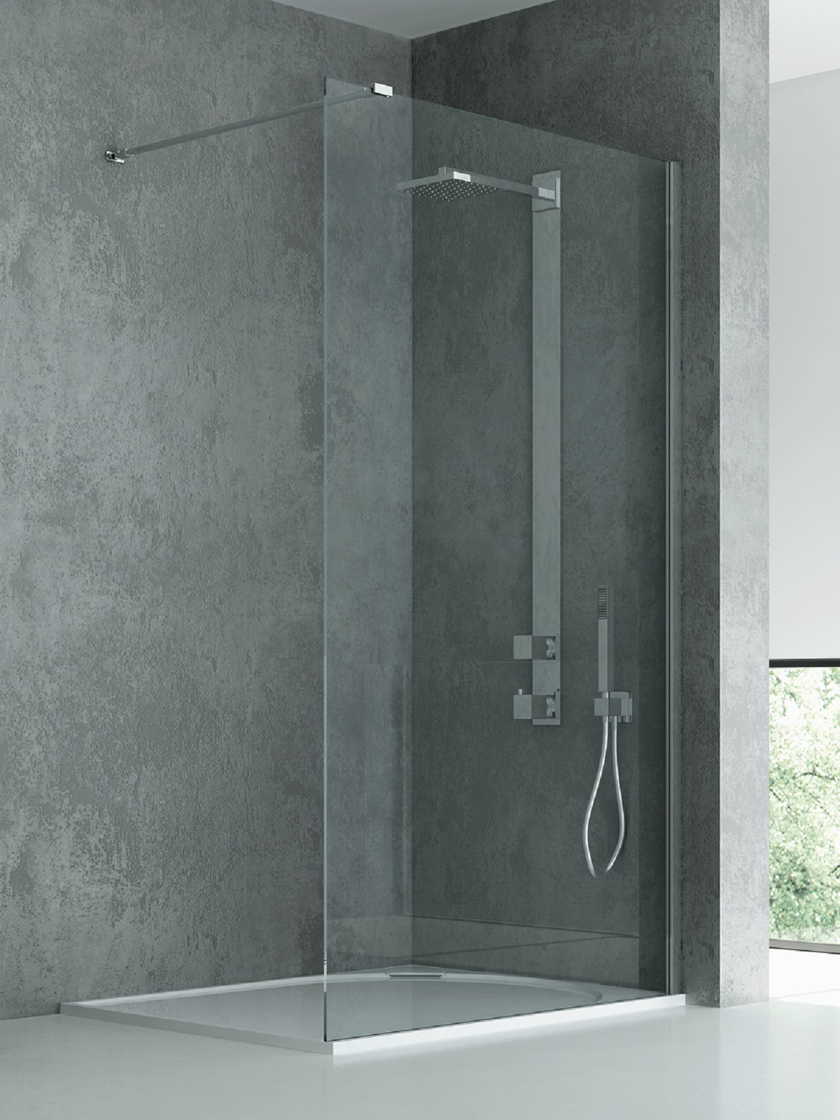 New Trendy New Modus parete doccia walk-in 160 cm cromo lucida/vetro trasparente EXK-5466