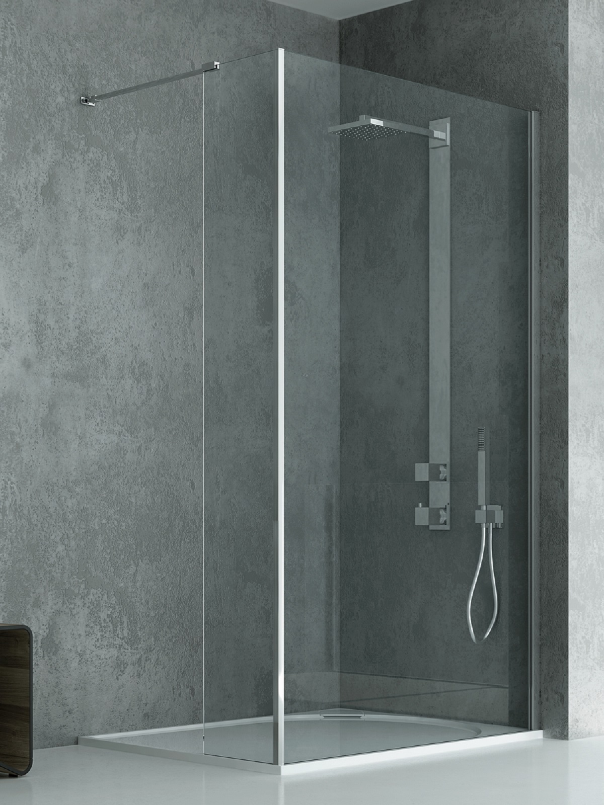 New Trendy New Modus parete doccia walk-in 80 cm cromo lucida/vetro trasparente EXK-5470