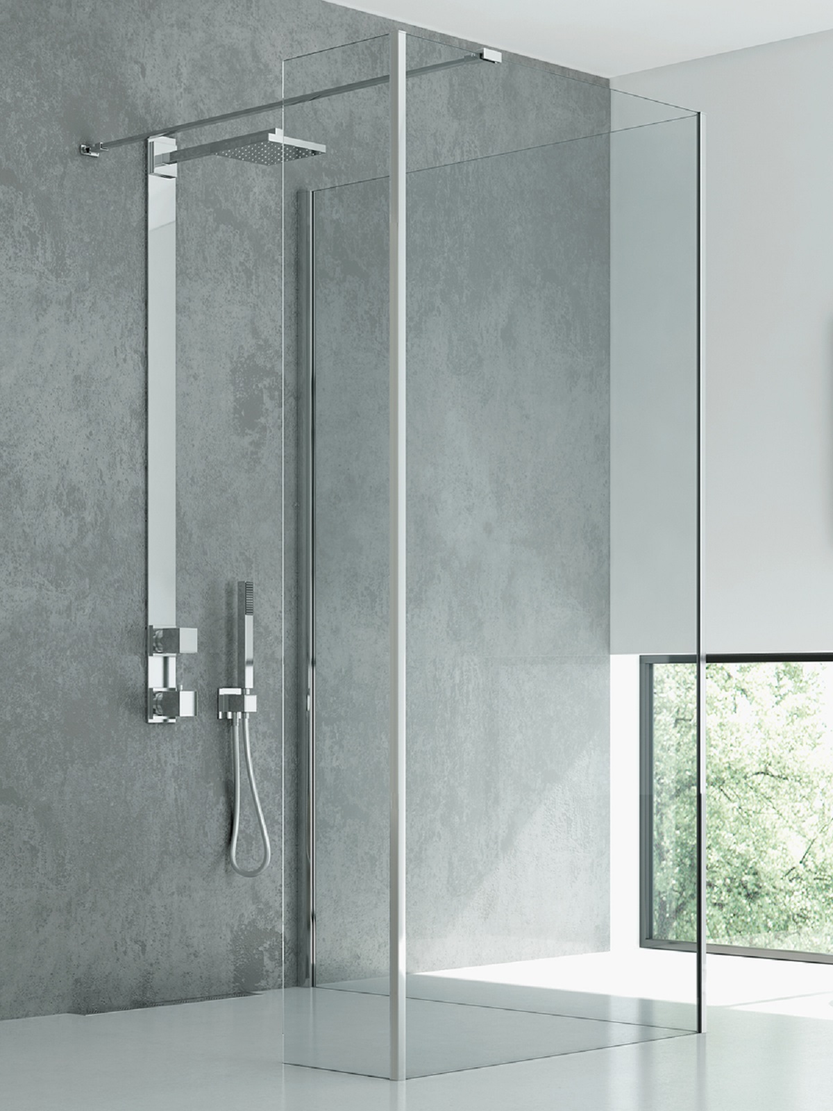 New Trendy New Modus parete doccia walk-in 130 cm cromo lucida/vetro trasparente EXK-5487