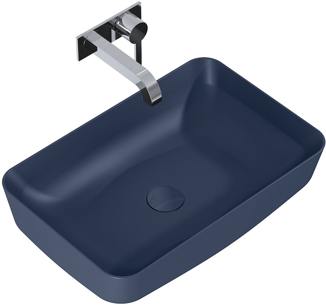 Elita Nomia lavabo 50x39 cm rettangolare da appoggio blu opaca RE040500057030