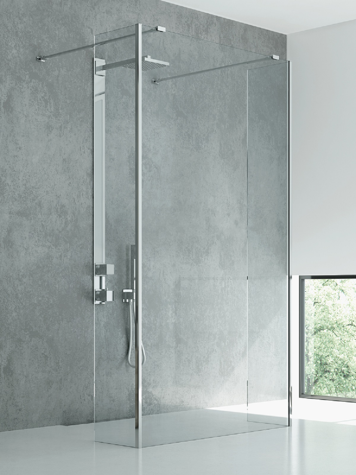 New Trendy New Modus parete doccia walk-in 140 cm cromo lucida/vetro trasparente EXK-5503