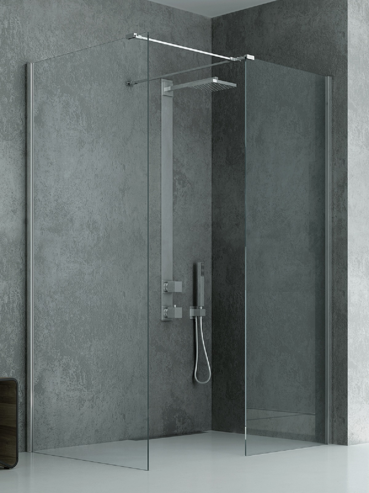 New Trendy New Modus box doccia walk-in 150x80 cm rettangolare cromo lucida/vetro trasparente EXK-5516