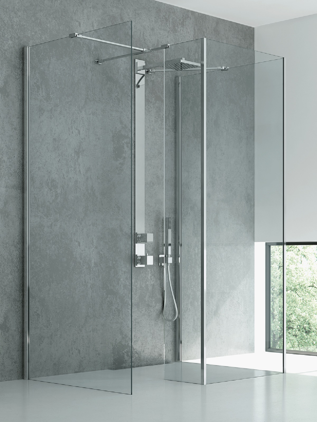 New Trendy New Modus parete doccia walk-in 90 cm cromo lucida/vetro trasparente EXK-5529