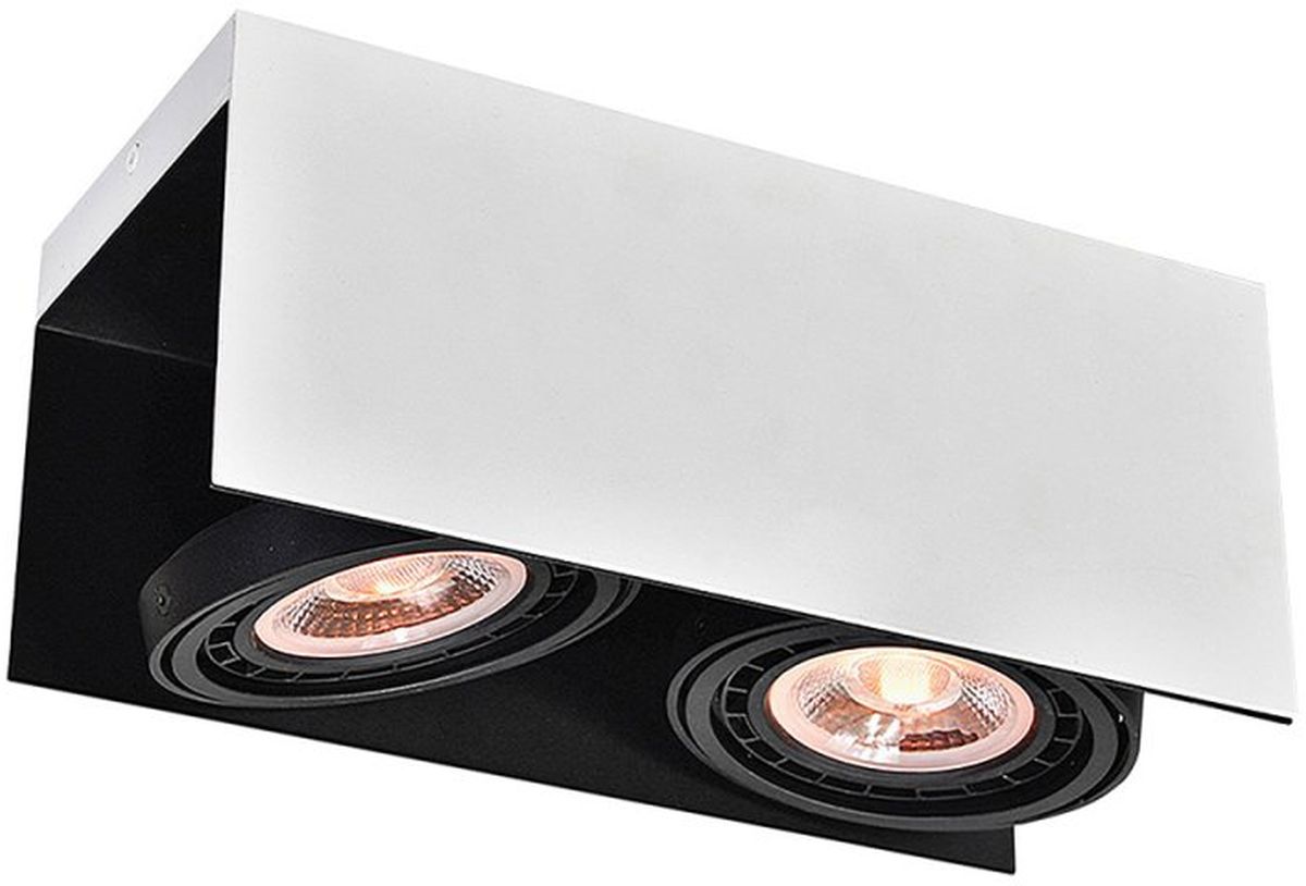 GTV Verso lampada da soffitto 2x40 W bianco-nero OS-VERSO2-06-DEC