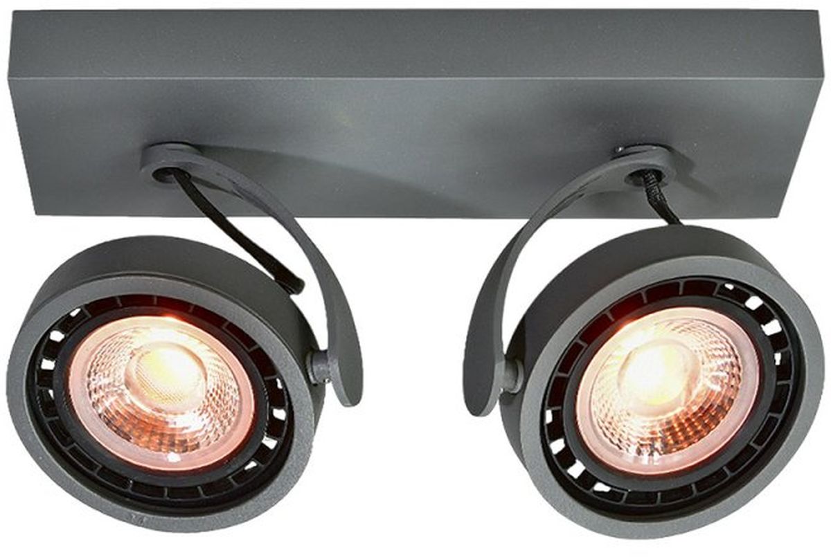 GTV Wally lampada da soffitto 2x40 W grafite OS-WALLY2-15-DEC