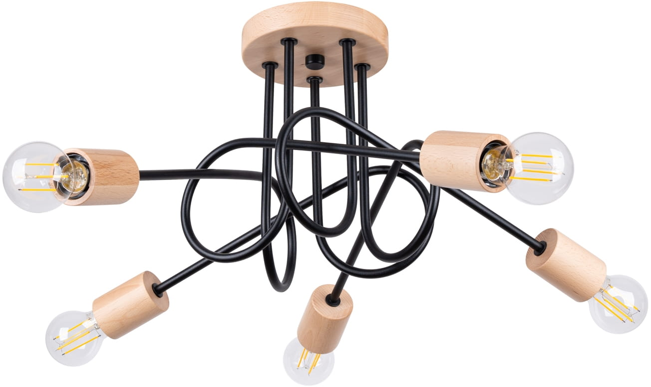 Sollux Lighting Ember lampada da soffitto 5x15 W nero SL.1478