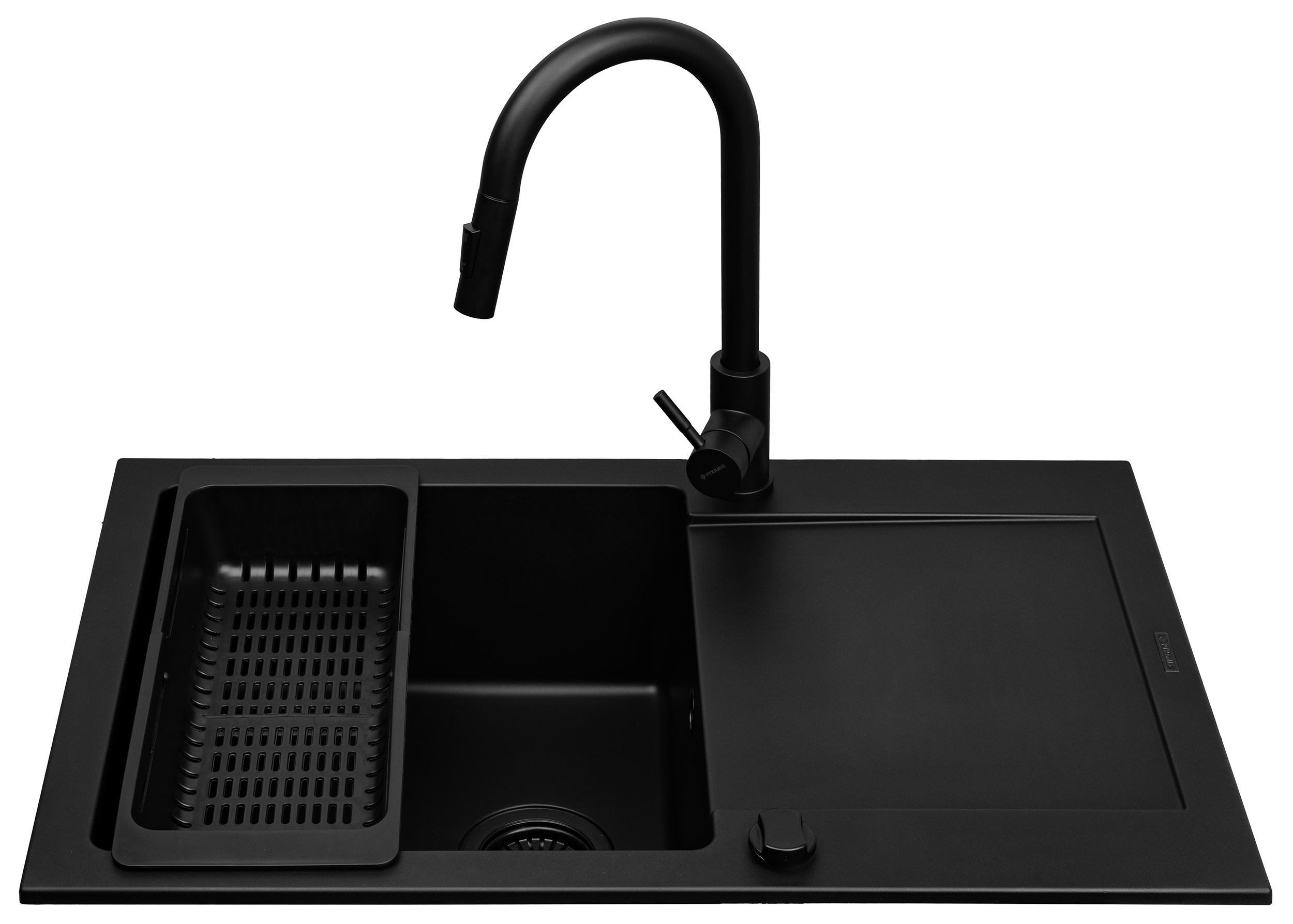 Pyramis Mido lavello con rubinetto nero/nero 070176502BE