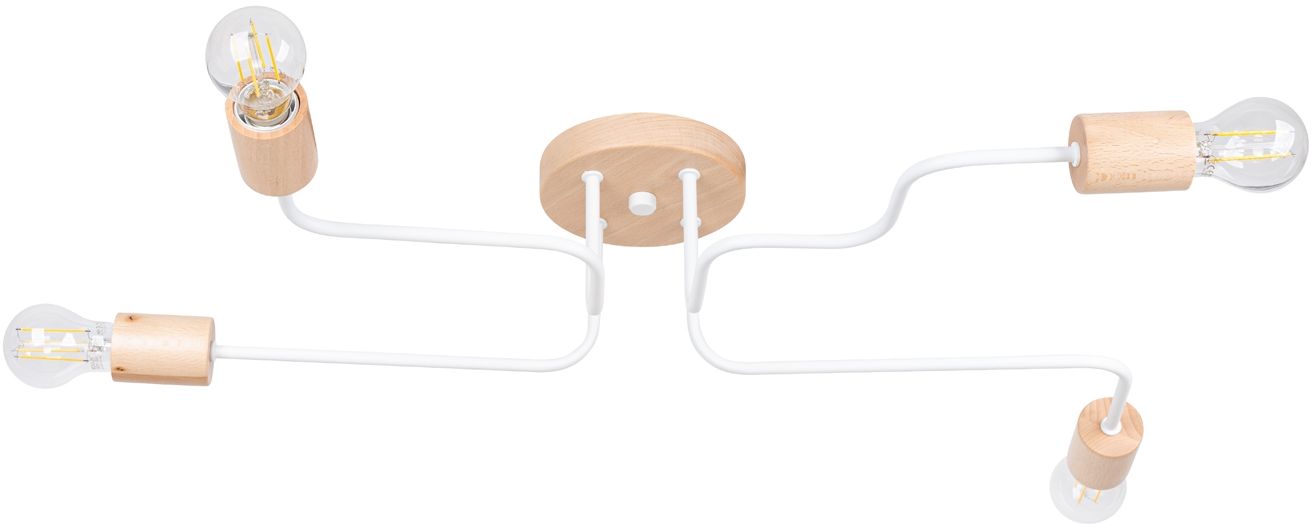 Sollux Lighting Timbo lampada da soffitto 4x15 W bianco-legno SL.1665