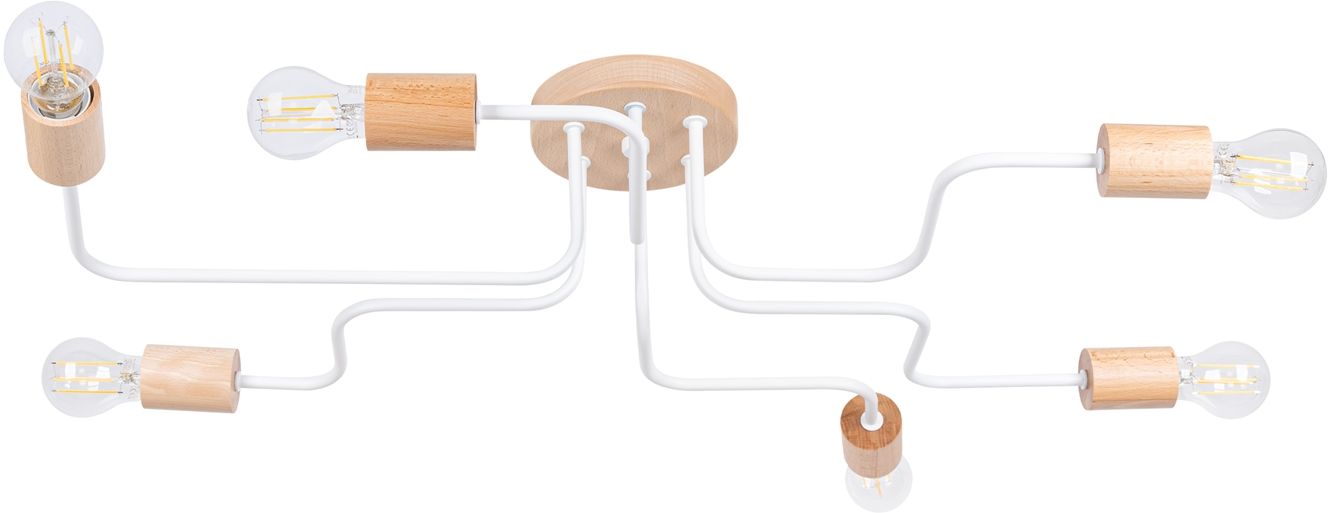 Sollux Lighting Timbo lampada da soffitto 6x15 W bianco-legno SL.1666