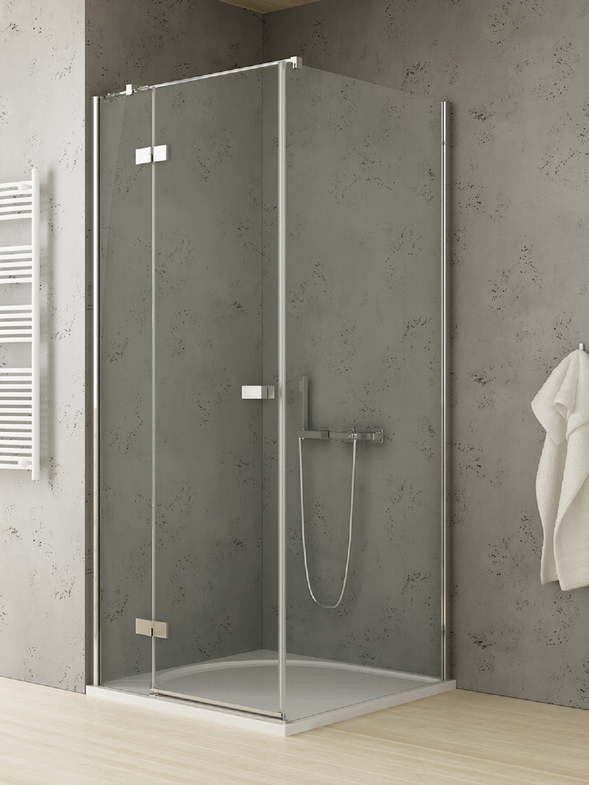 New Trendy Reflexa box doccia 120x100 cm rettangolare cromo lucida/vetro trasparente EXK-5156