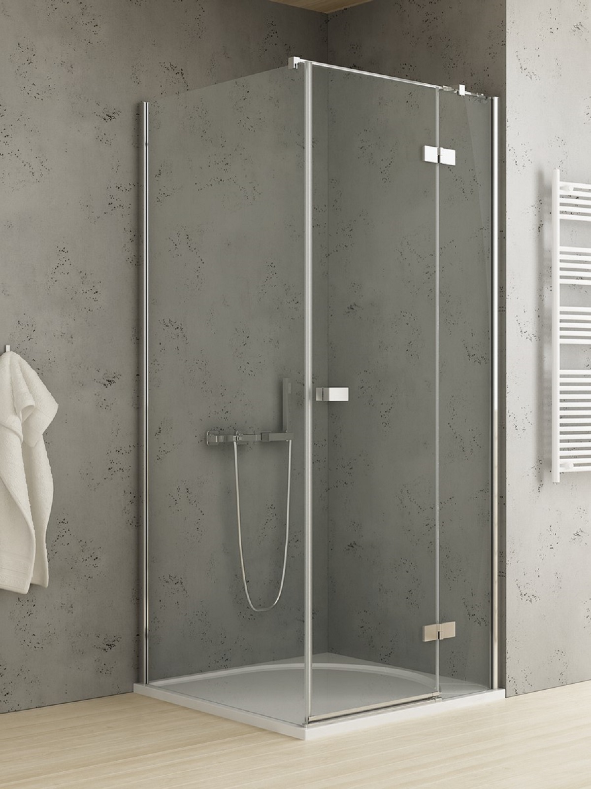 New Trendy Reflexa box doccia 120x110 cm rettangolare cromo lucida/vetro trasparente EXK-5159