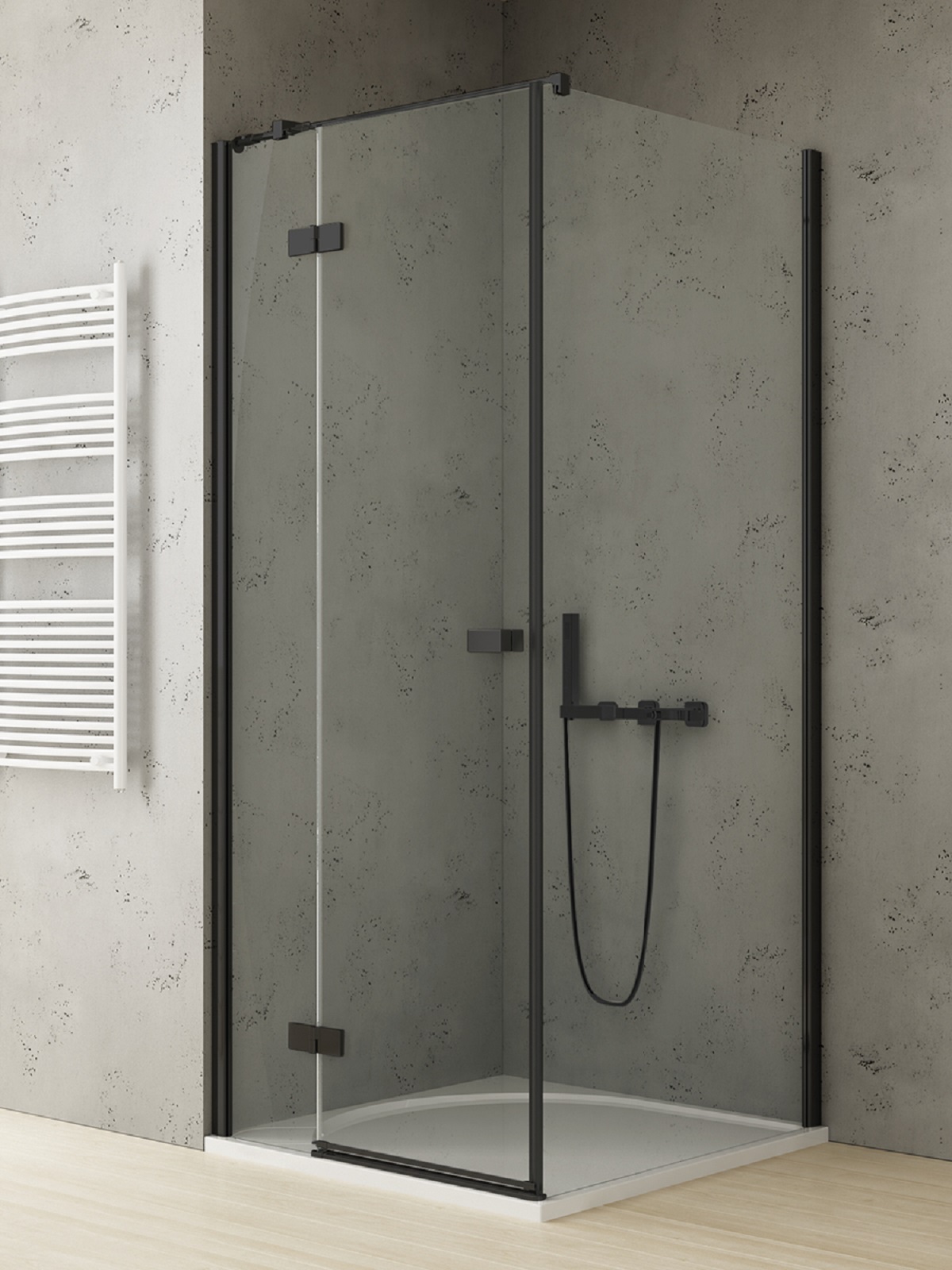 New Trendy Reflexa Black box doccia 110x100 cm rettangolare nero opaca/vetro trasparente EXK-4954