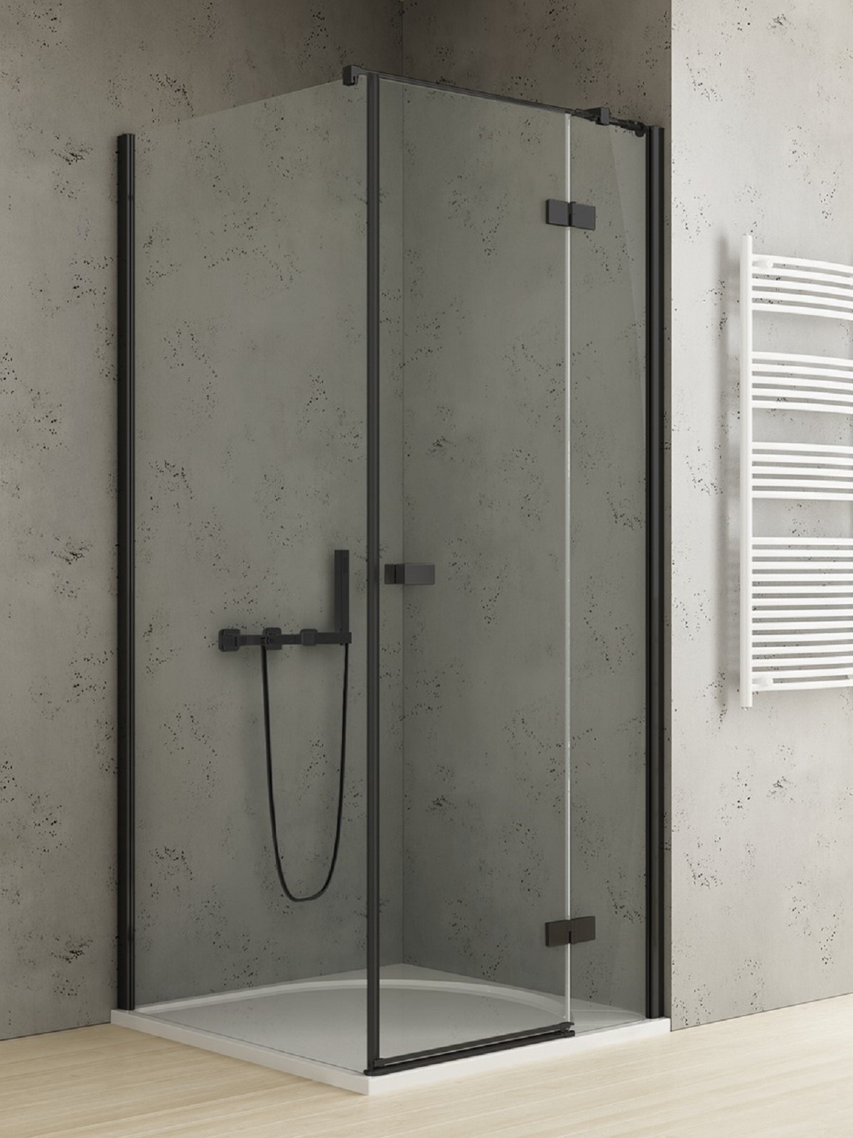 New Trendy Reflexa Black box doccia 110x100 cm rettangolare nero opaca/vetro trasparente EXK-4945